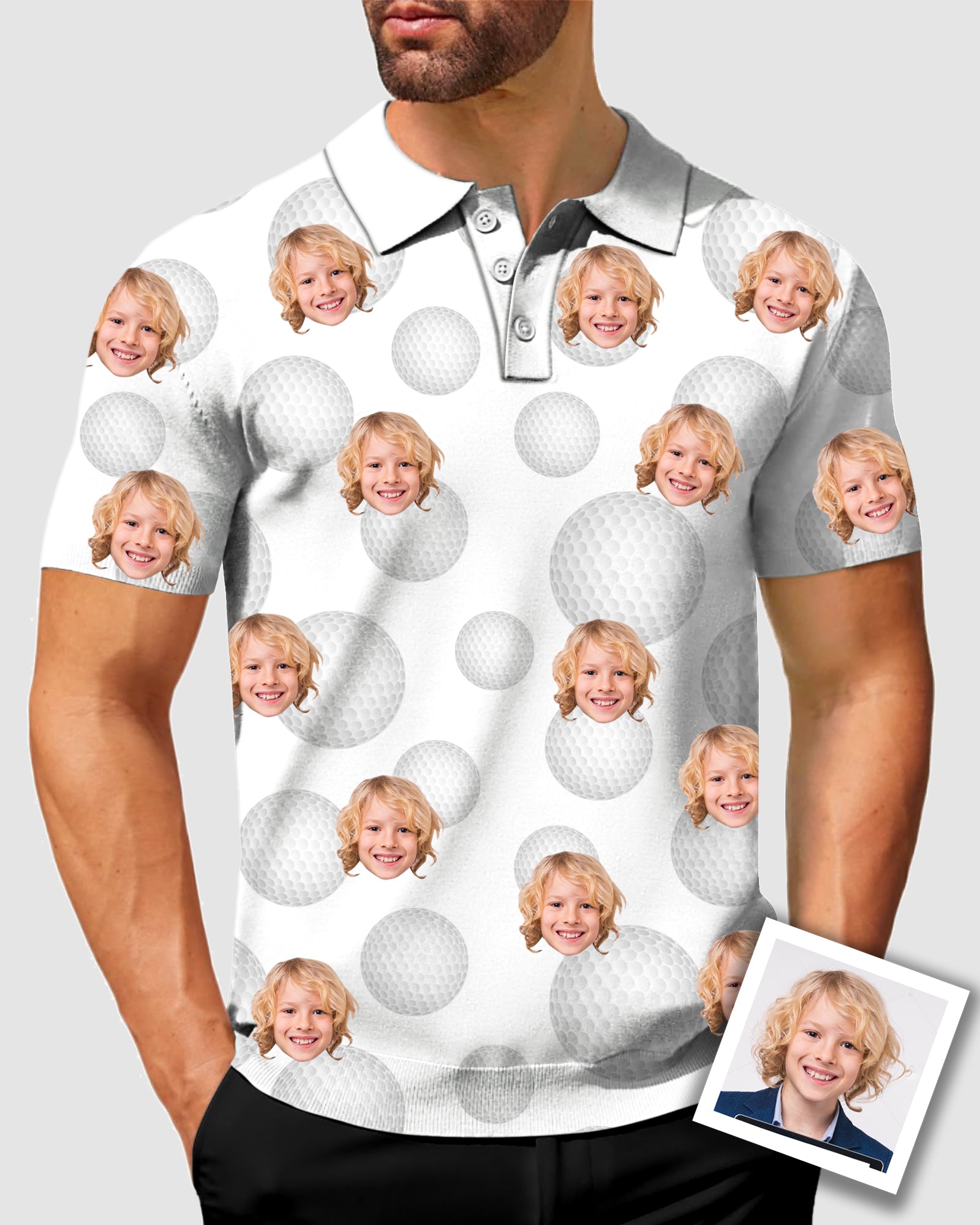 Men's To My Dad Custom Face Men's Golf Polo Father's Day Gift Polo