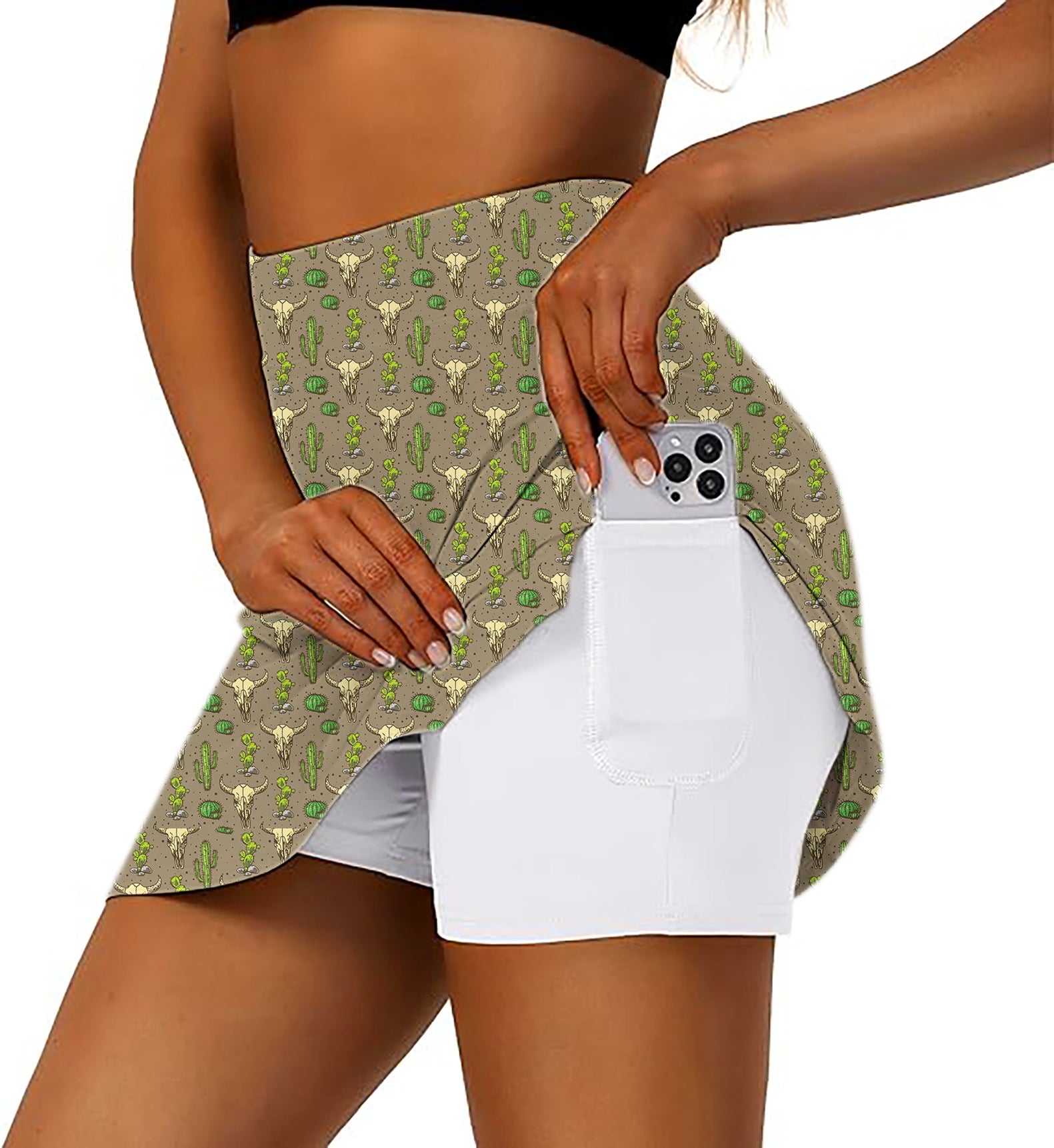 Women's deep in the dessert Golf Skirts Inner Shorts Pocket