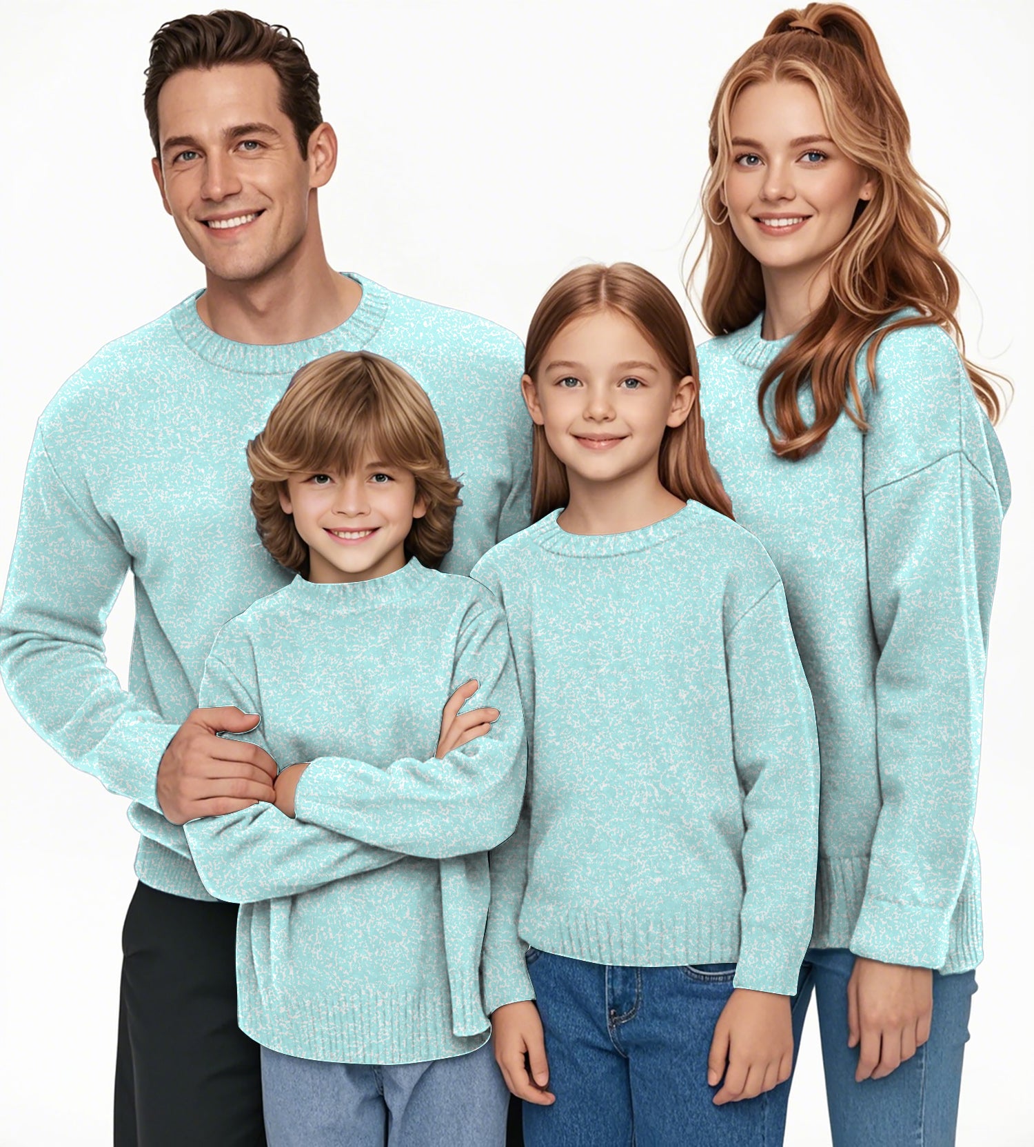 Aqua Breeze Crewneck Pullover Ugly Sweater Men Women boy girl family