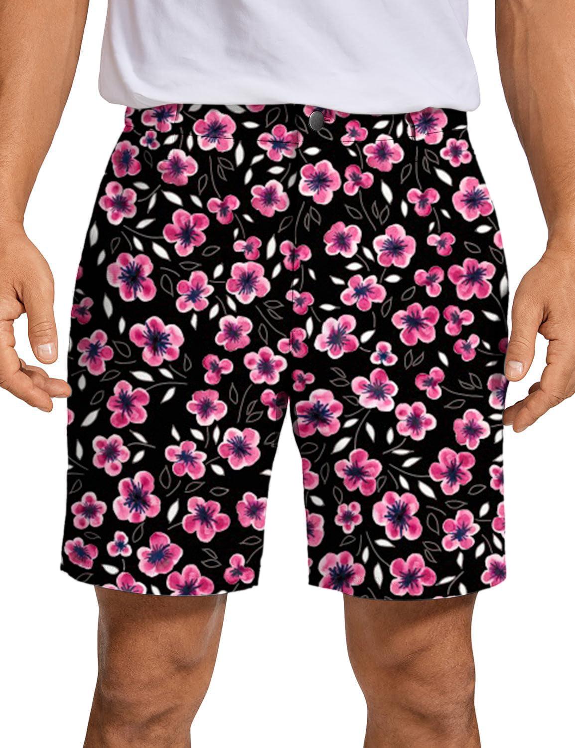 Men Floral Out Golf Shorts