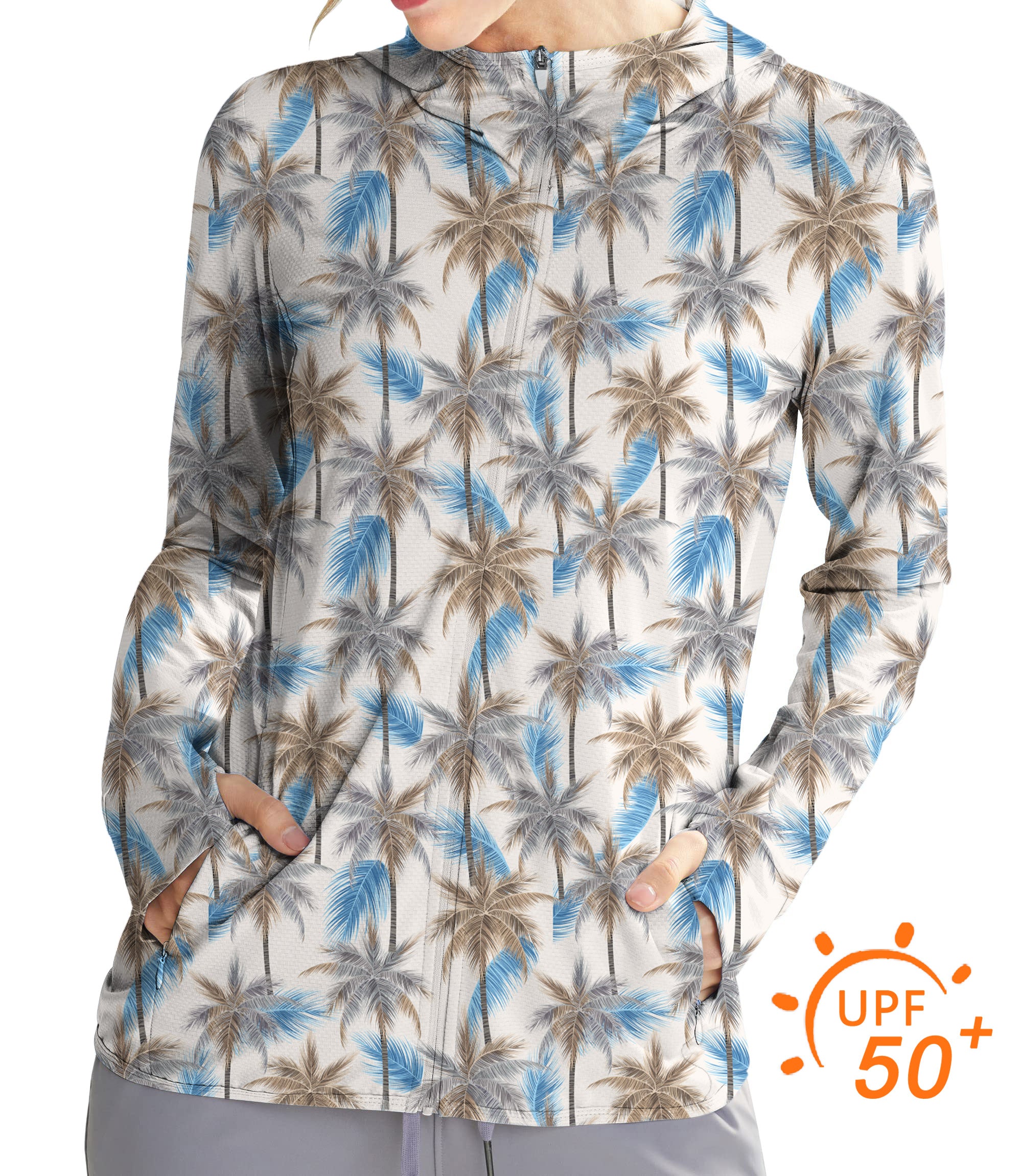 Women's Outdoor Palm Haven Golf Sun Protection Slim Fit zip hoodies
