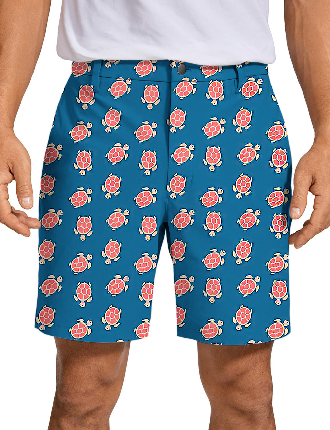 Men's Blue and Turtle Golf Shorts