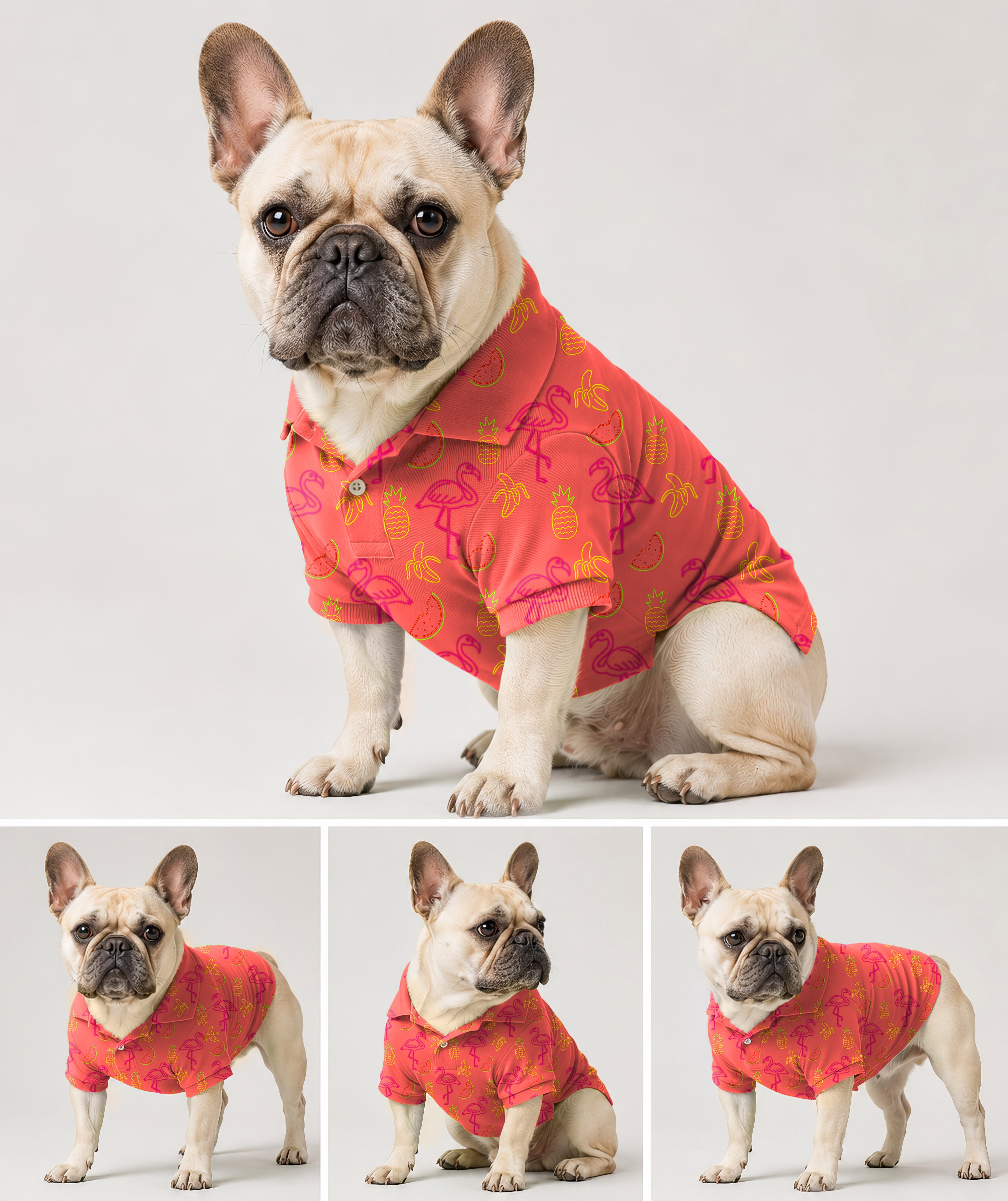 Dog's Fruity Flamingo golf polo