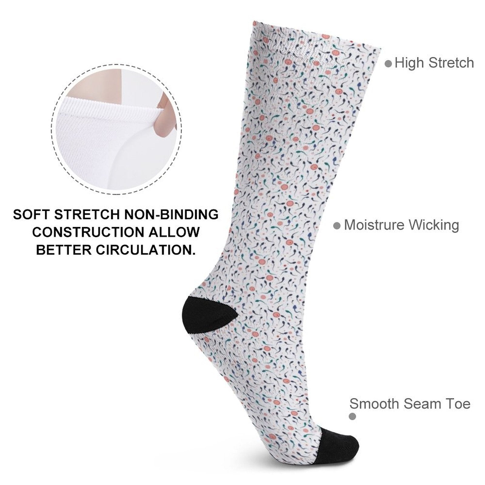 Life Creation fertilization Prined socks Gifts for Men Women