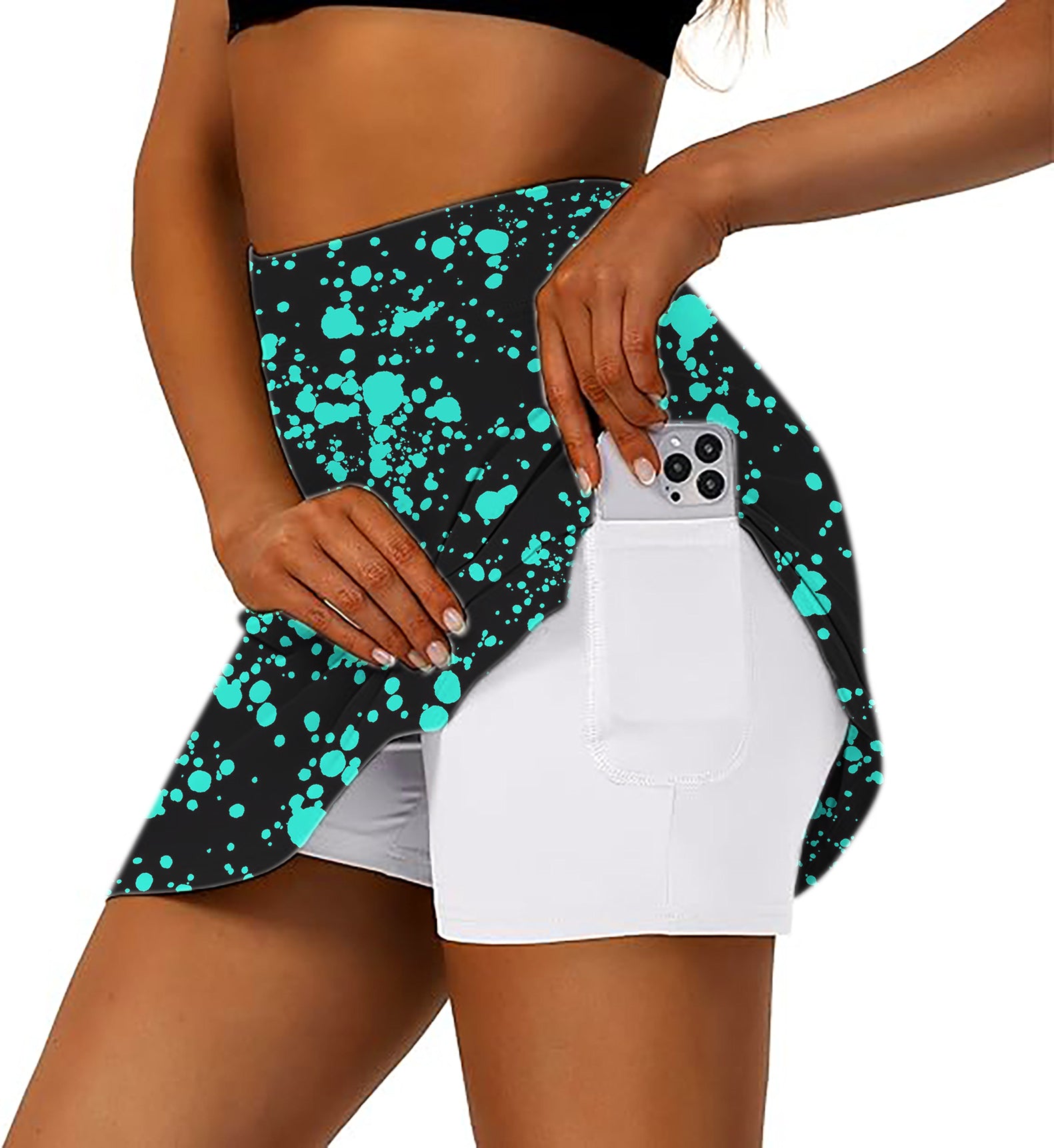 Lake Blue spot Women's Athletic Golf Skorts Flared Skirts