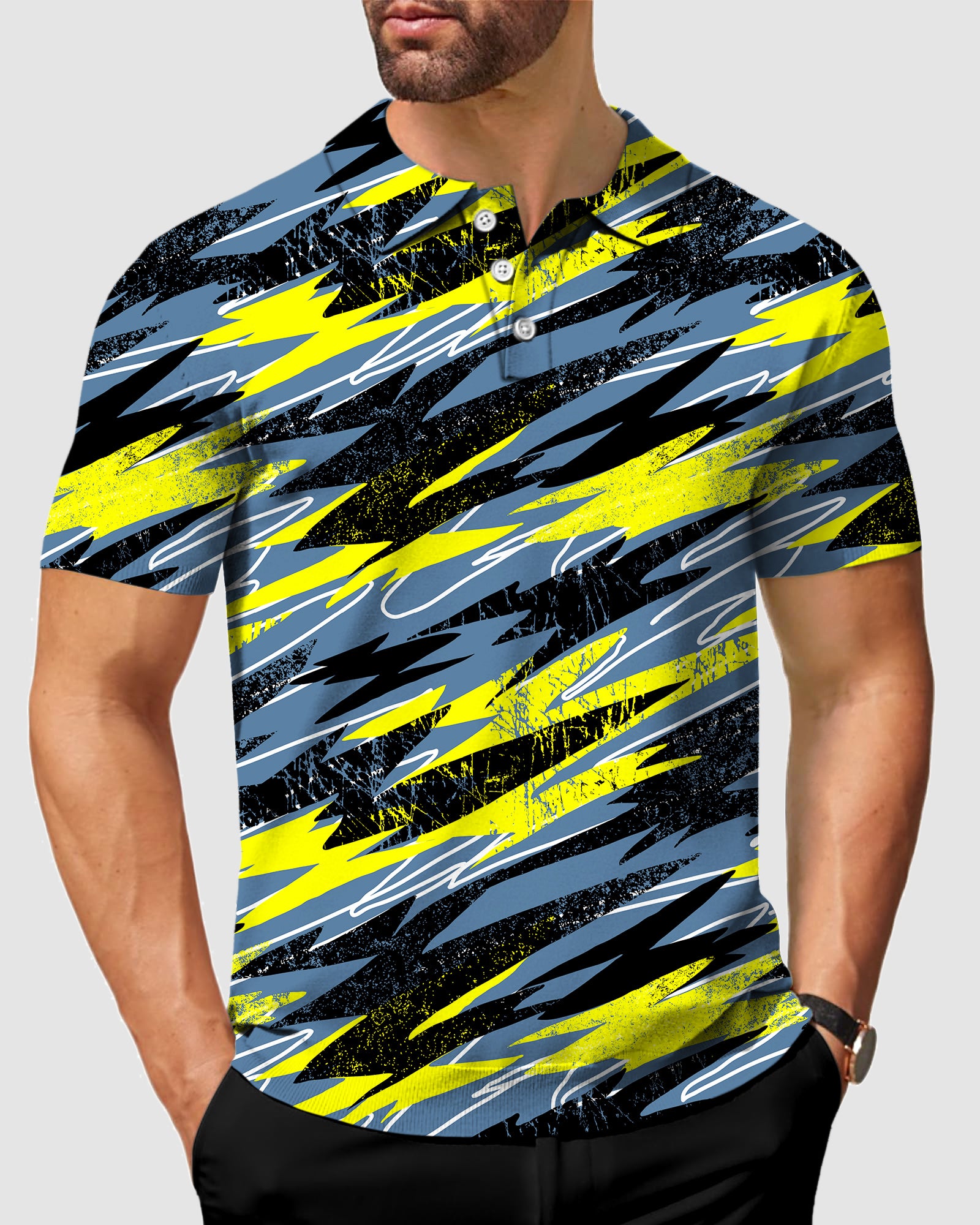 men's golf lightning polo