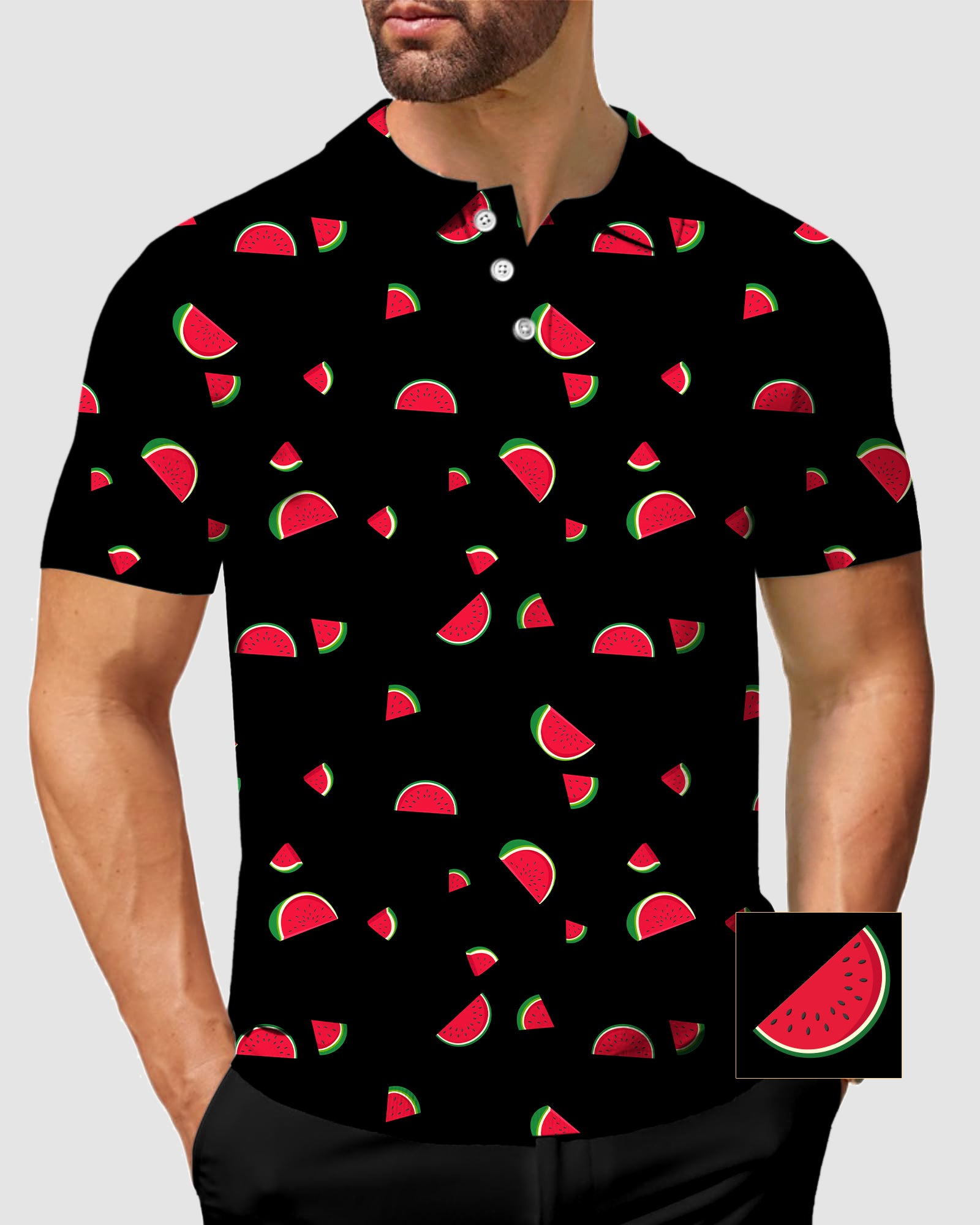 Men's Watermelon Custom The Background Color Polo