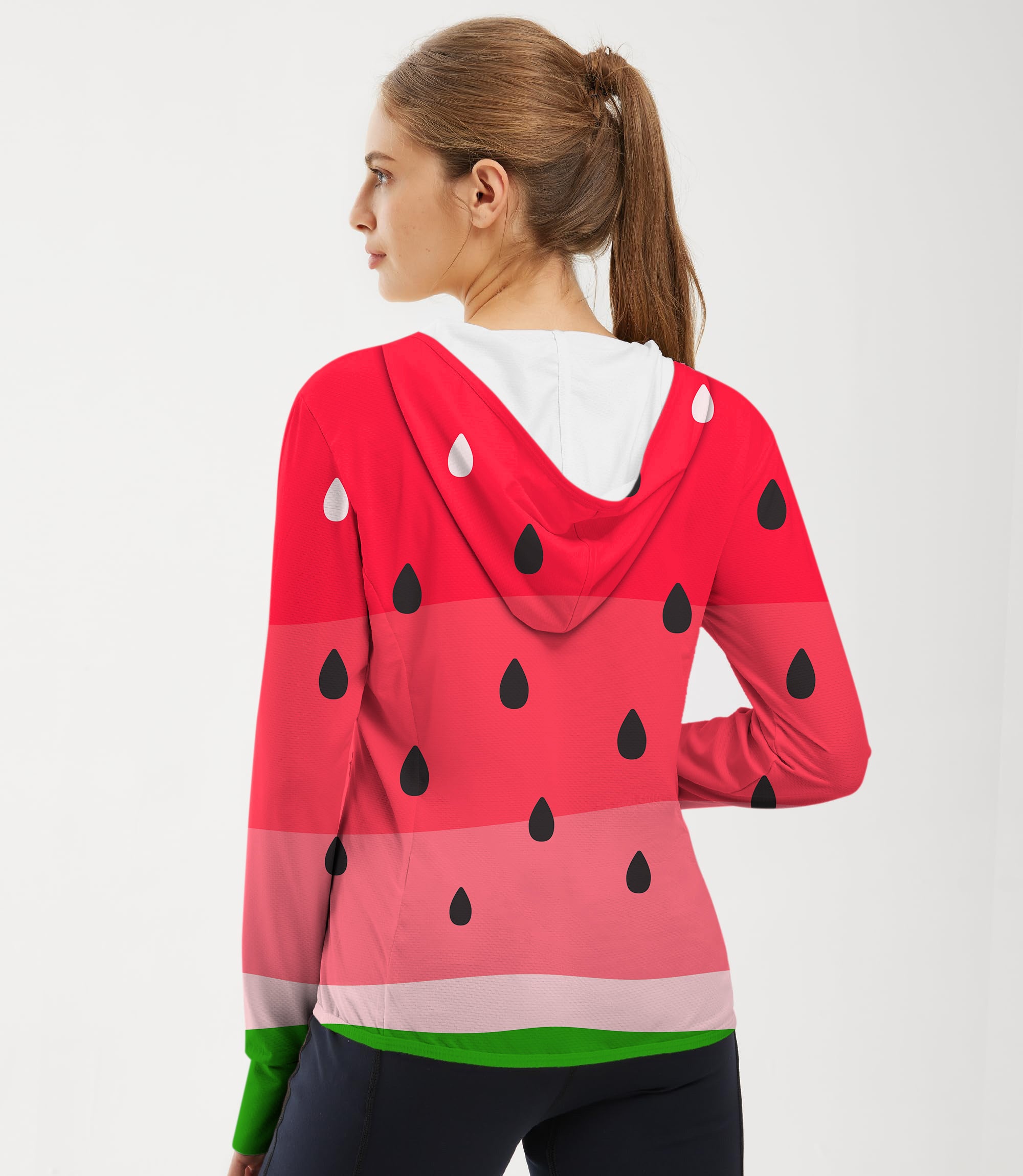 Women's Outdoor watermelon Golf Sun Protection Slim Fit zip hoodies