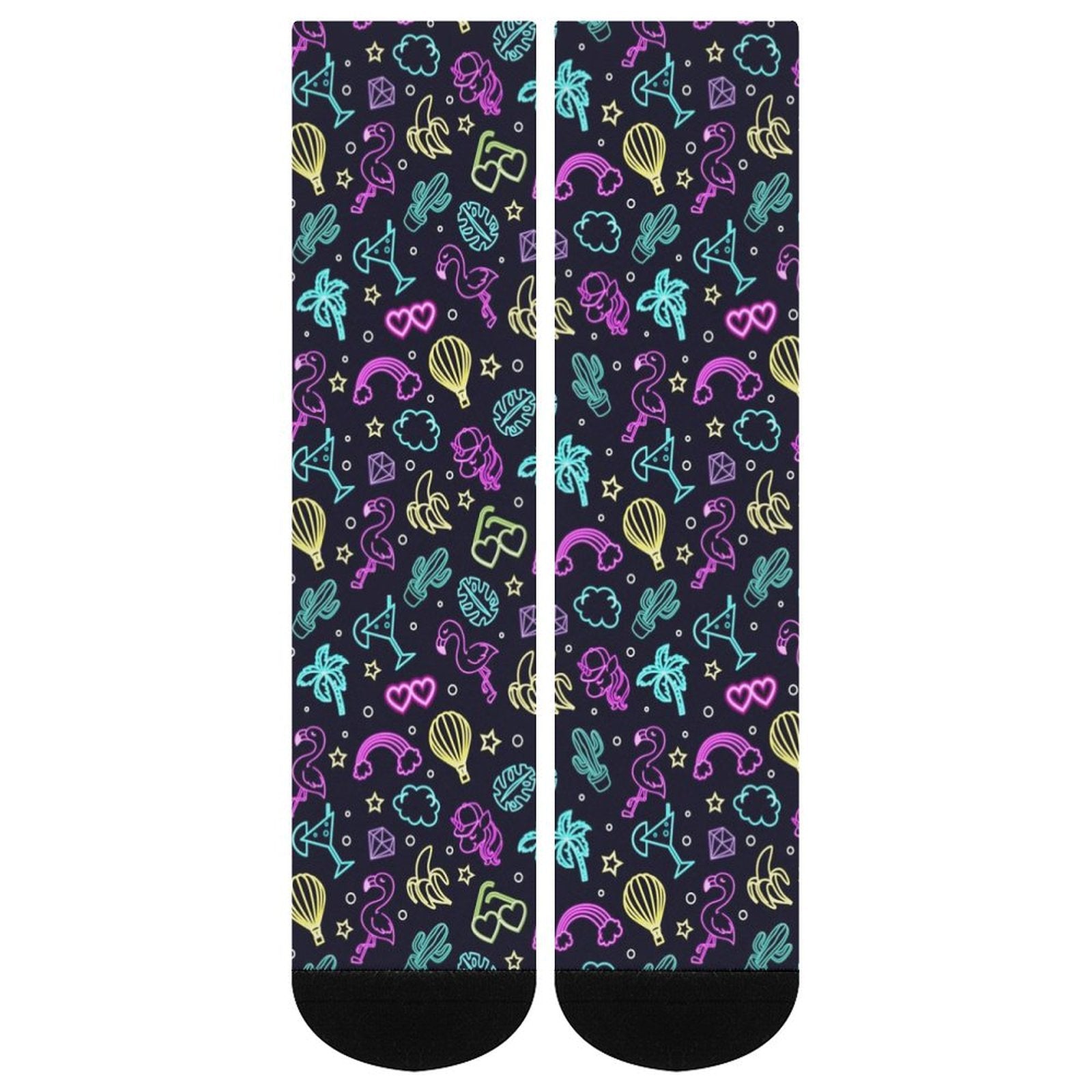 Neon Flamingo tropic Prined socks Gifts for Men Women
