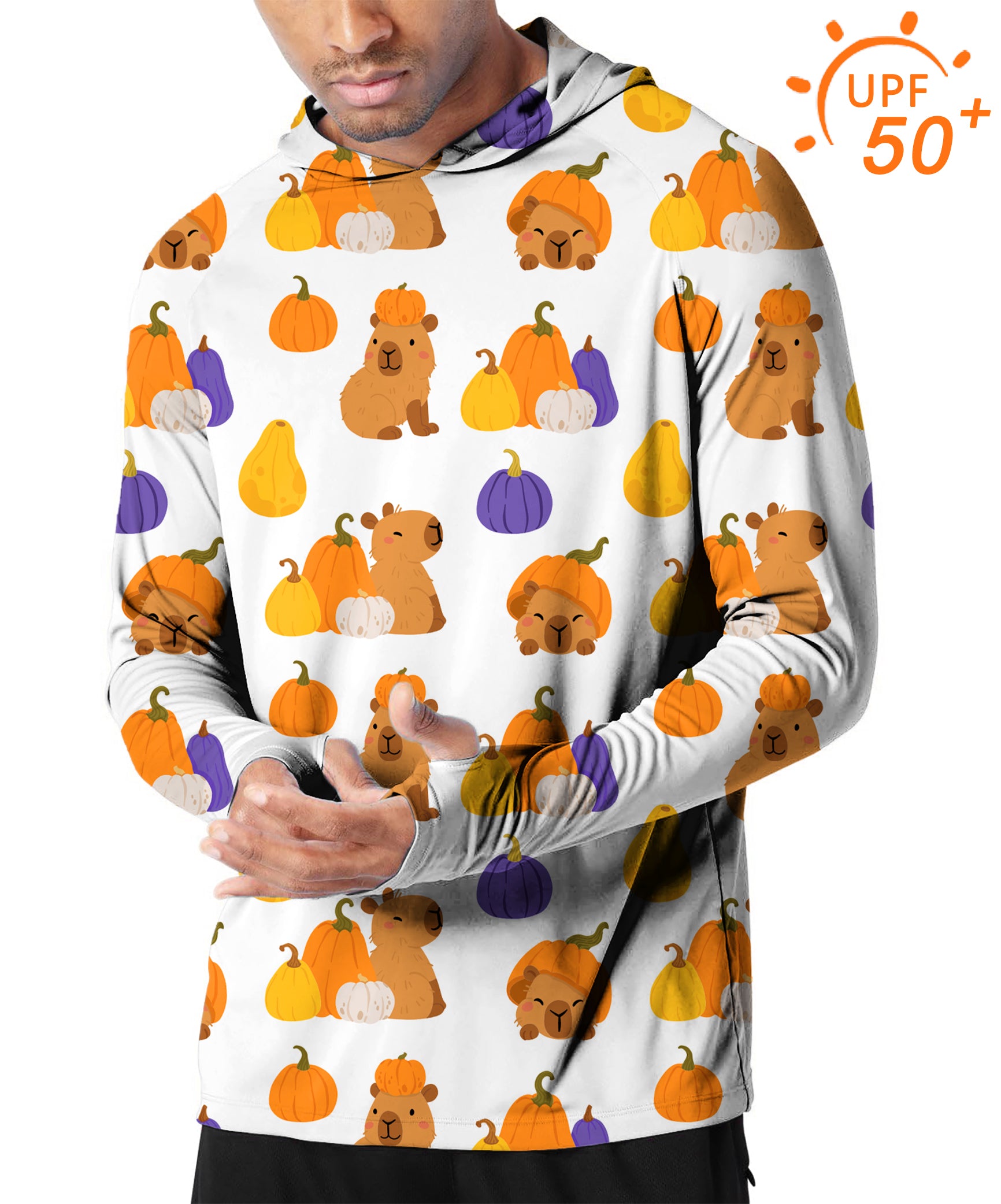 Men's Outdoor Halloween Capybara Golf Sun Protection Loose Fit  hoodies