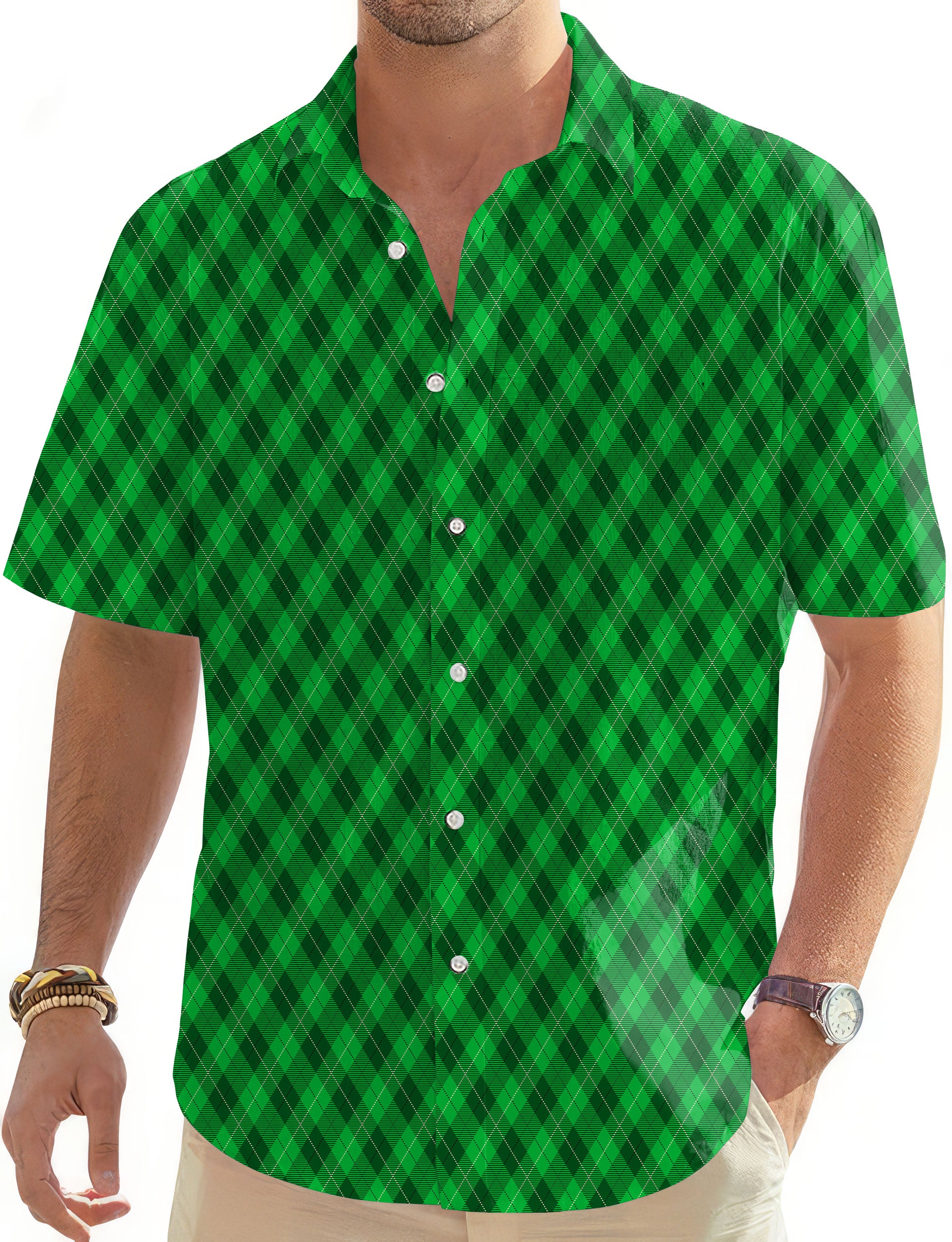 St. Patrick's Day-Men's Golf Hawaiian Shirts Button Down Shirt