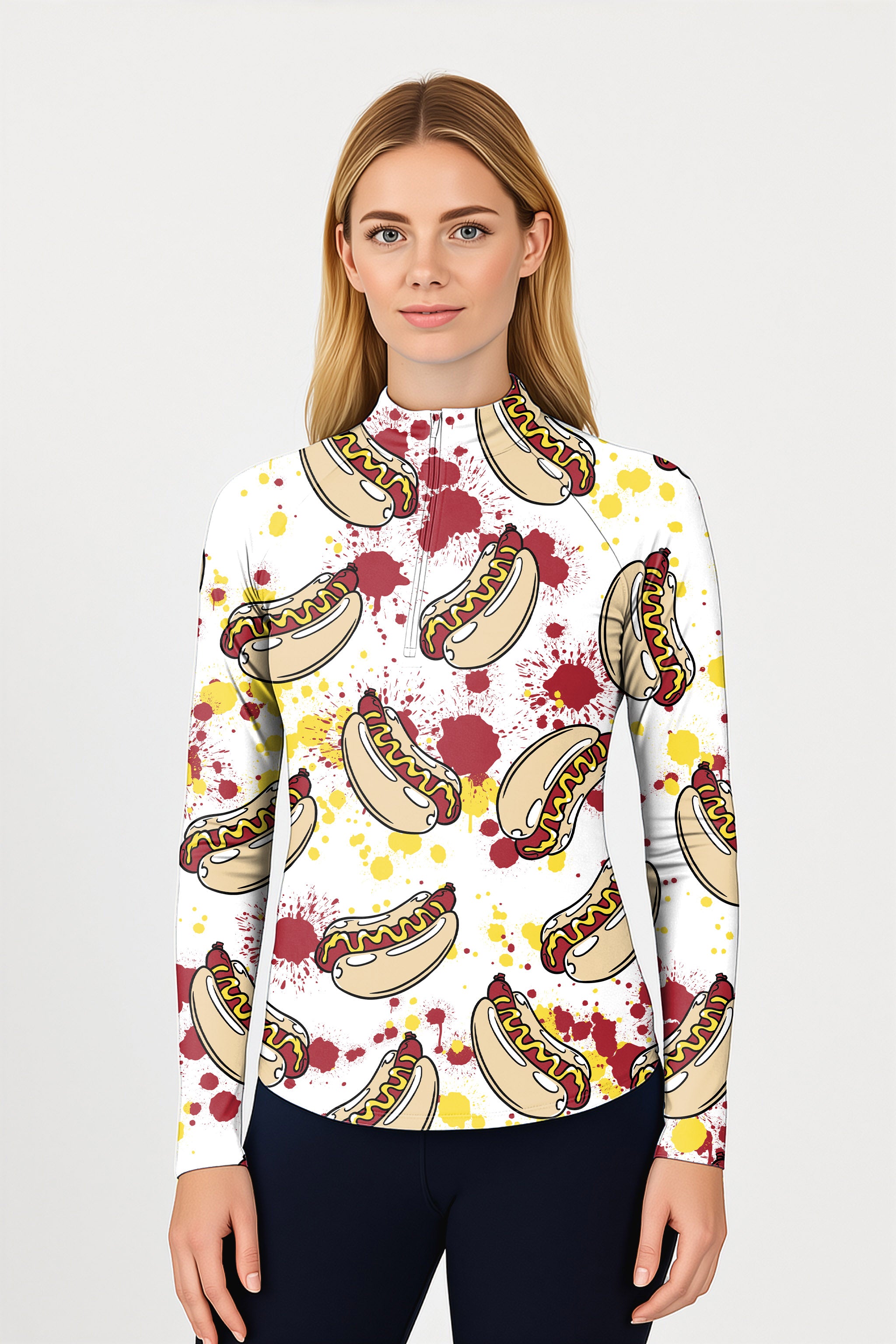 Hot Dog  Women's Golf Active 3/4 Zip Top