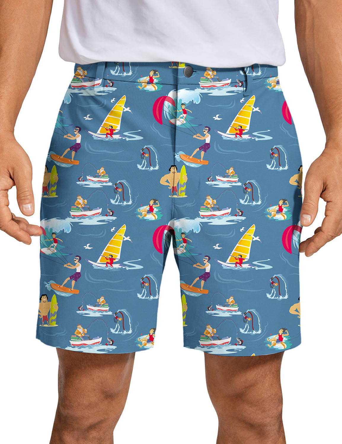 Men's Sailboat Ocean Play Golf Shorts