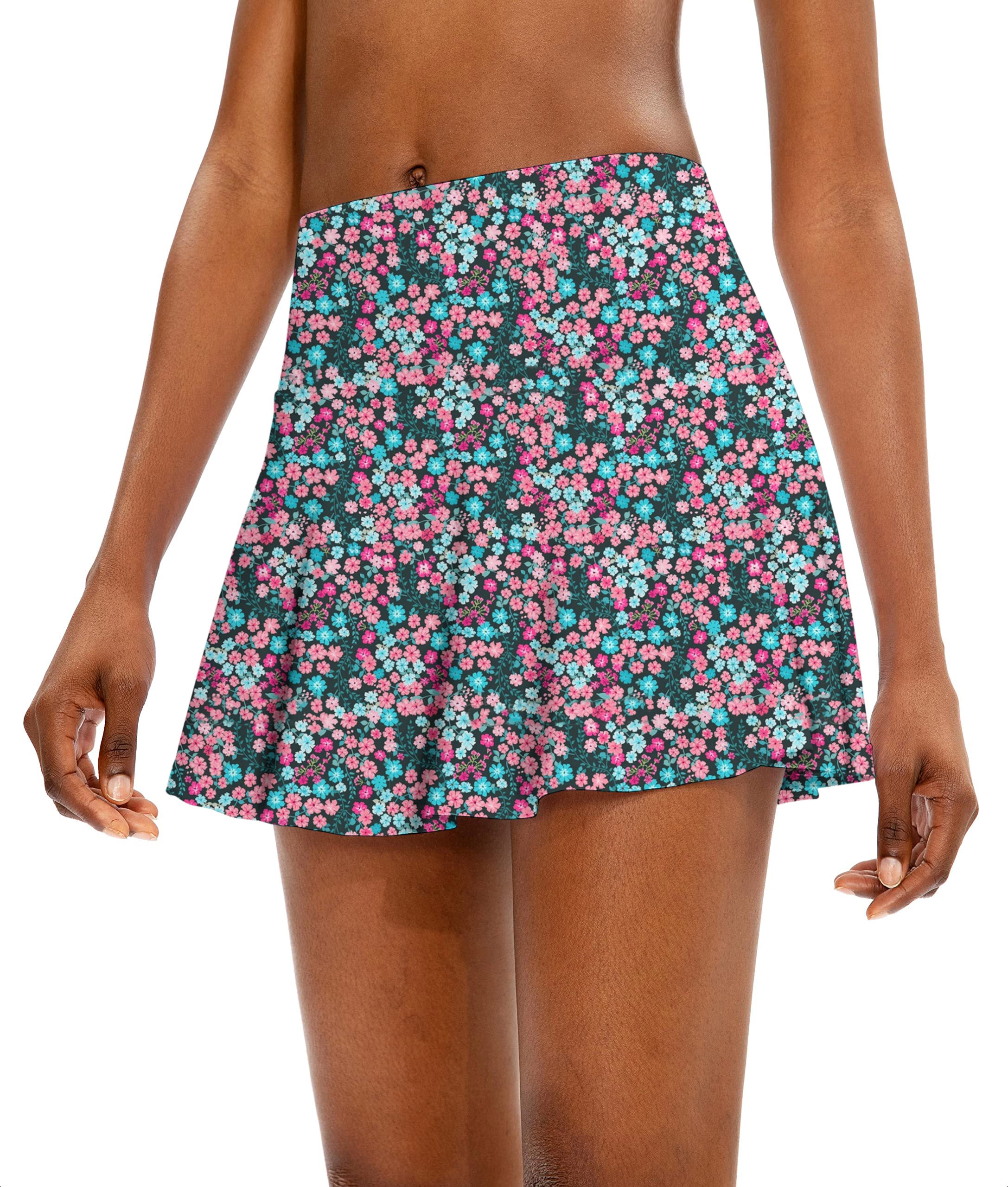 Candy Blossoms Women's Athletic Golf Skorts Flared Skirts