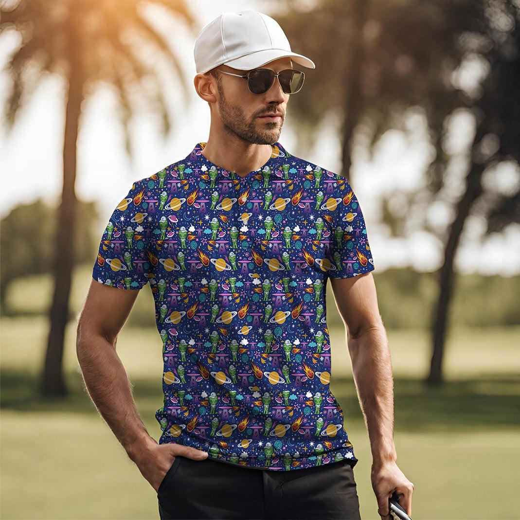 Men's alien and star golf polo