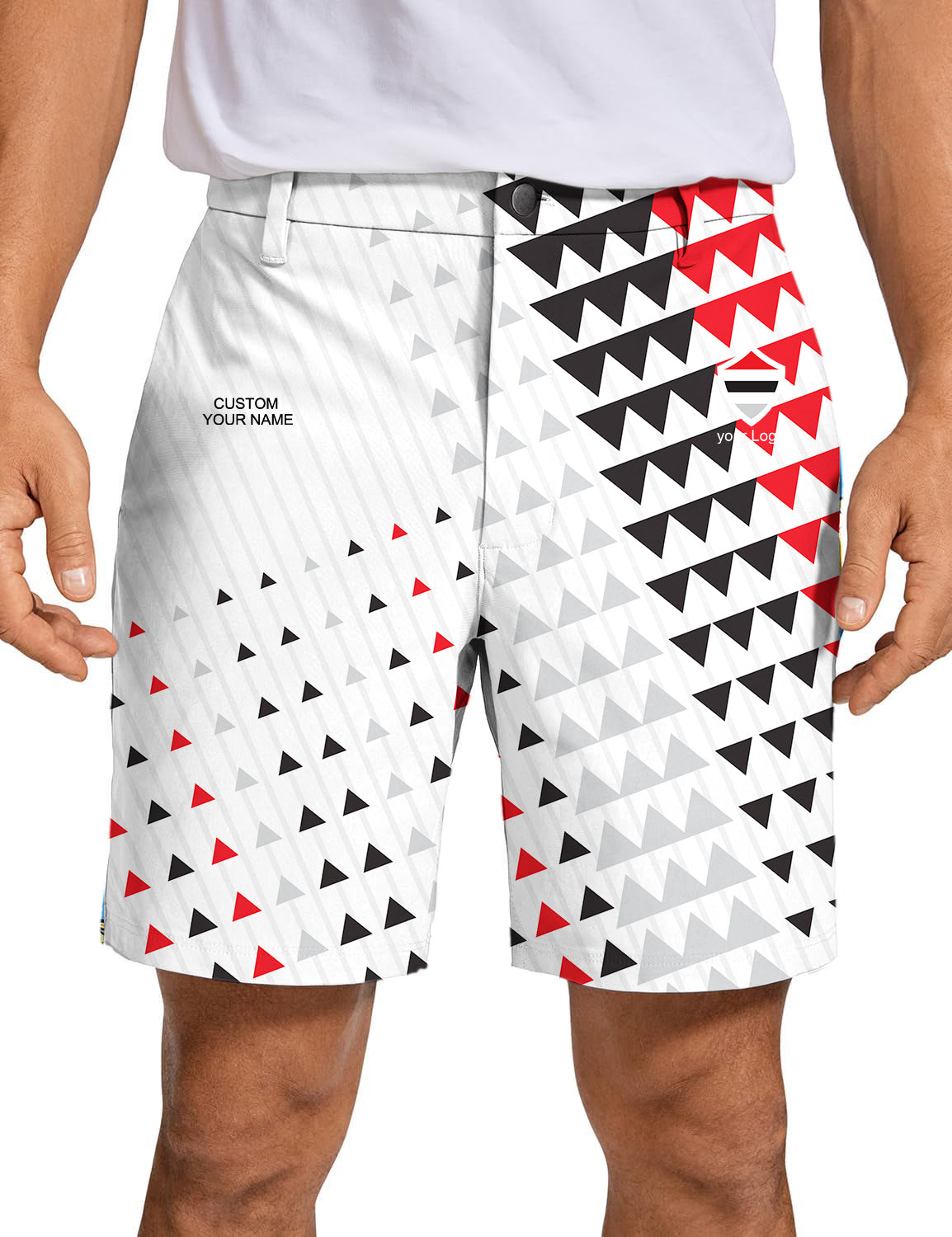 Men black red sport Team Golf Shorts