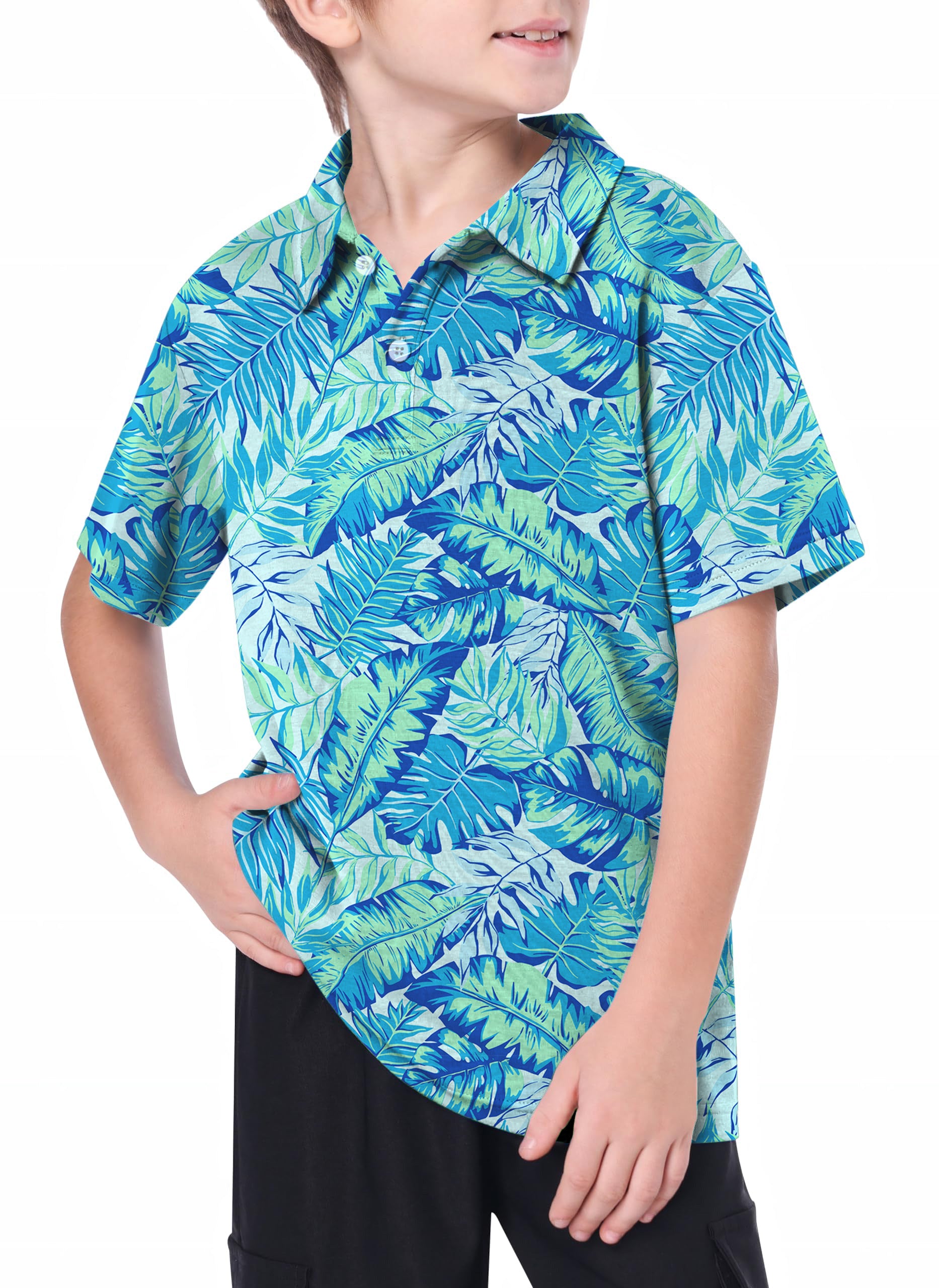 Youth Palm leaves Golf Polo