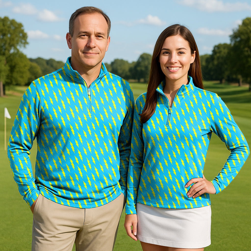 Lightning Links Couple Golf Active 3/4 Zip Top