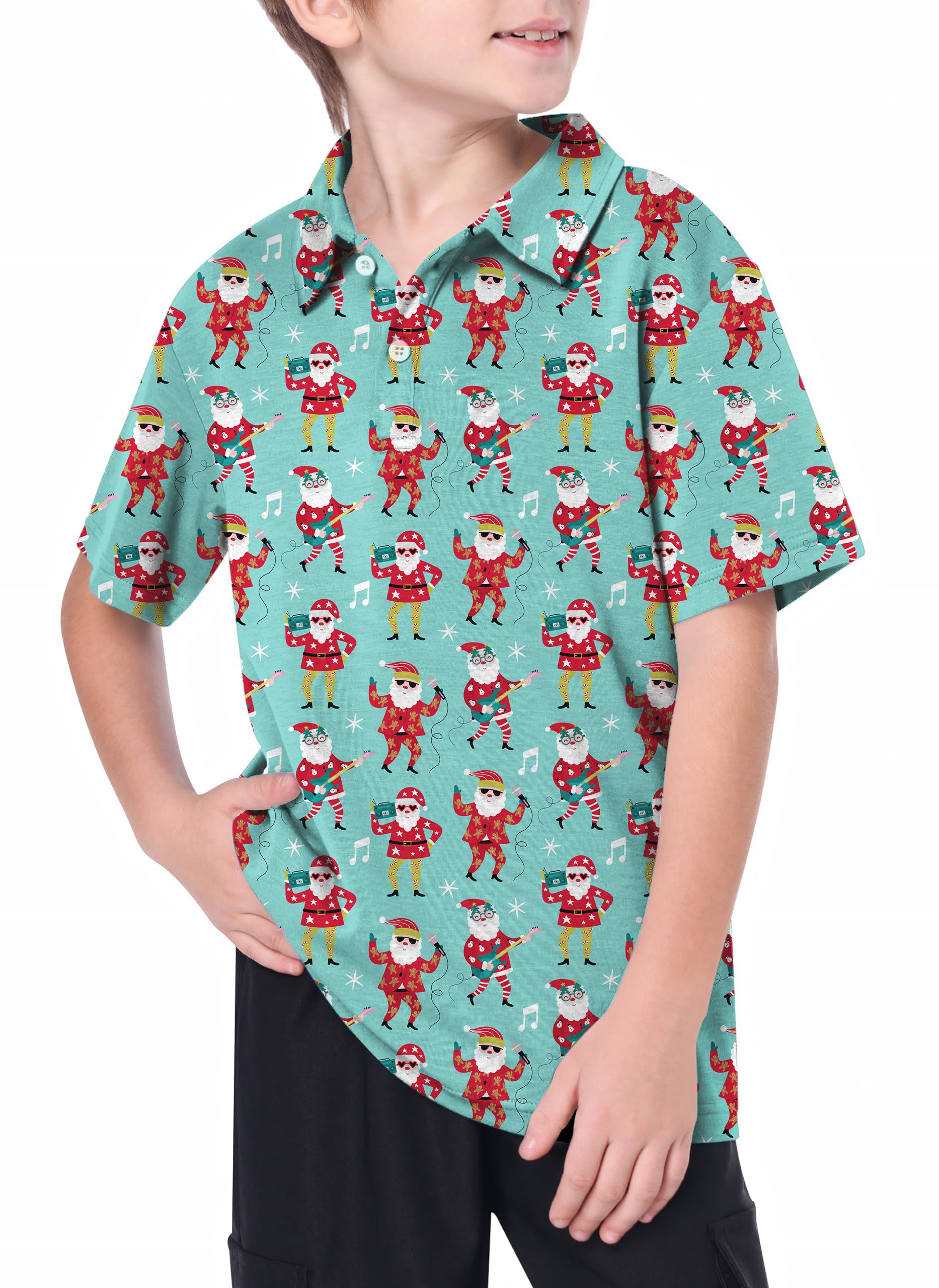 Youth Christmas Santa dance Golf Polo