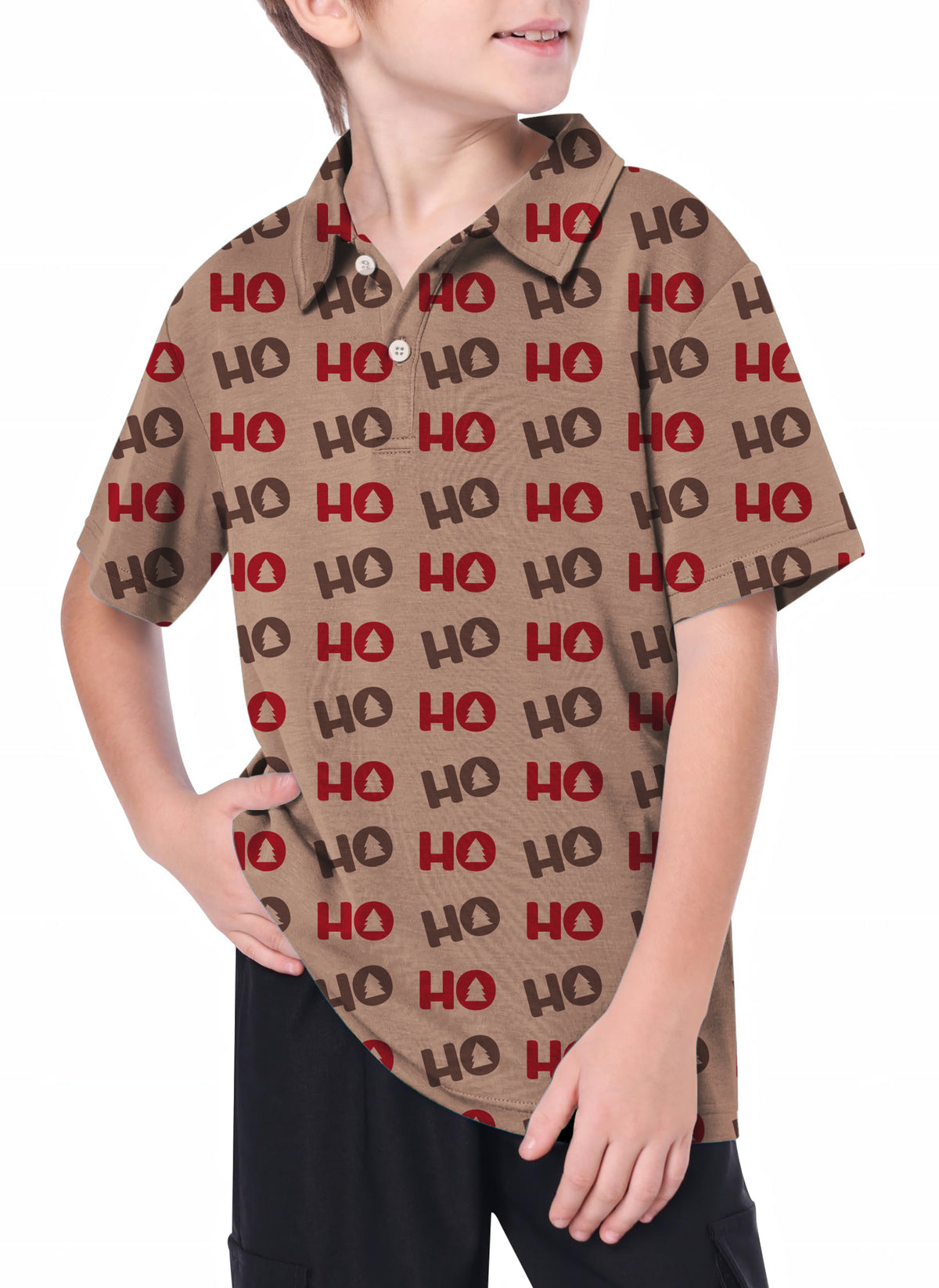 Youth Christmas Tree HO Golf Polo