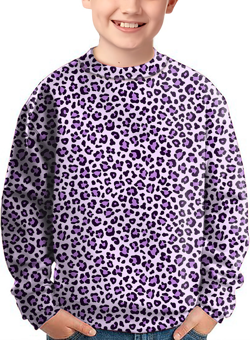 pink leopard print Crewneck Pullover Kids Ugly Sweater