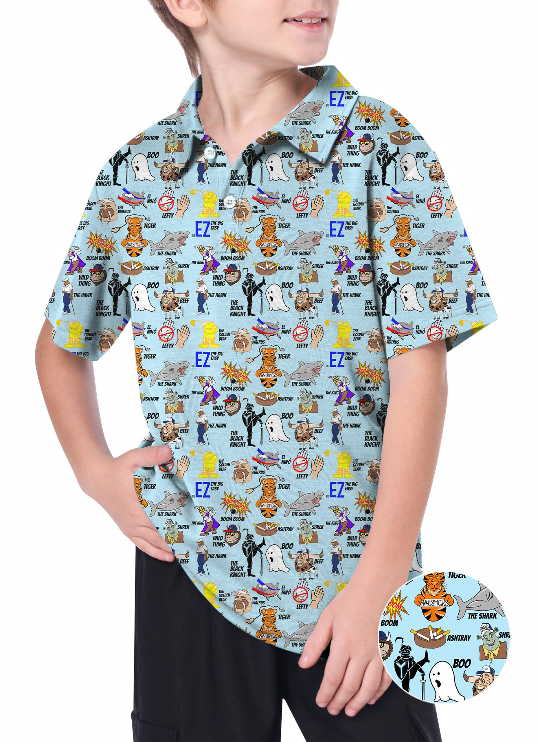Youth Professional Nicknames Big EZ Golf Polo