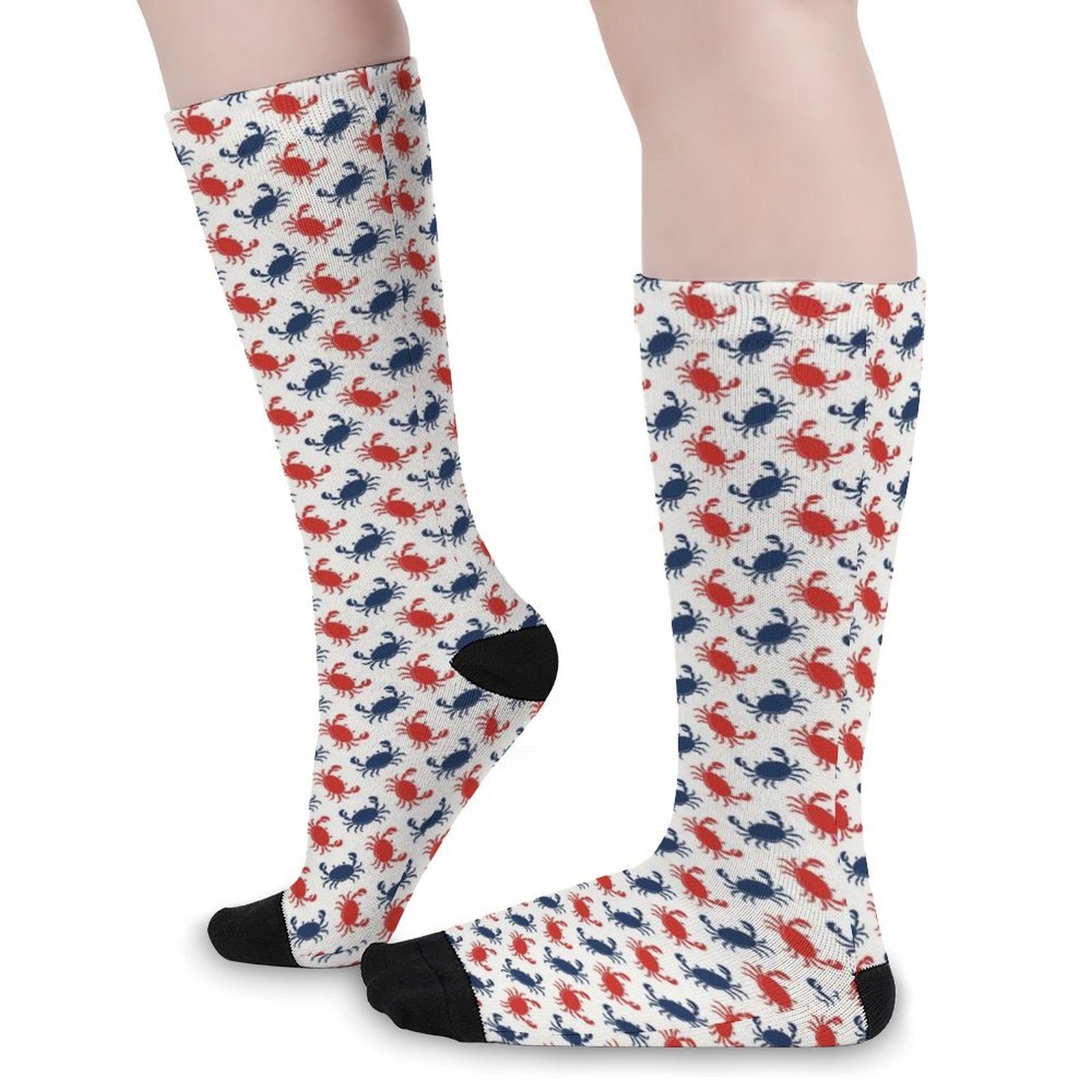Blue and red Crab Prined socks Gifts for Men Women