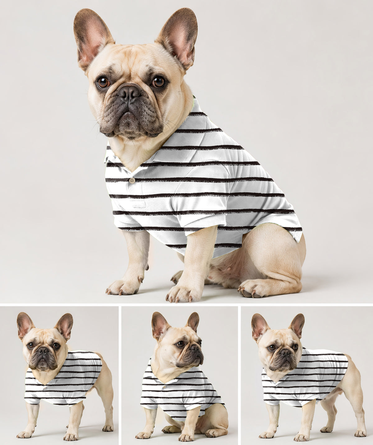 Dog's Black and white crayon-style stripes Golf Polo
