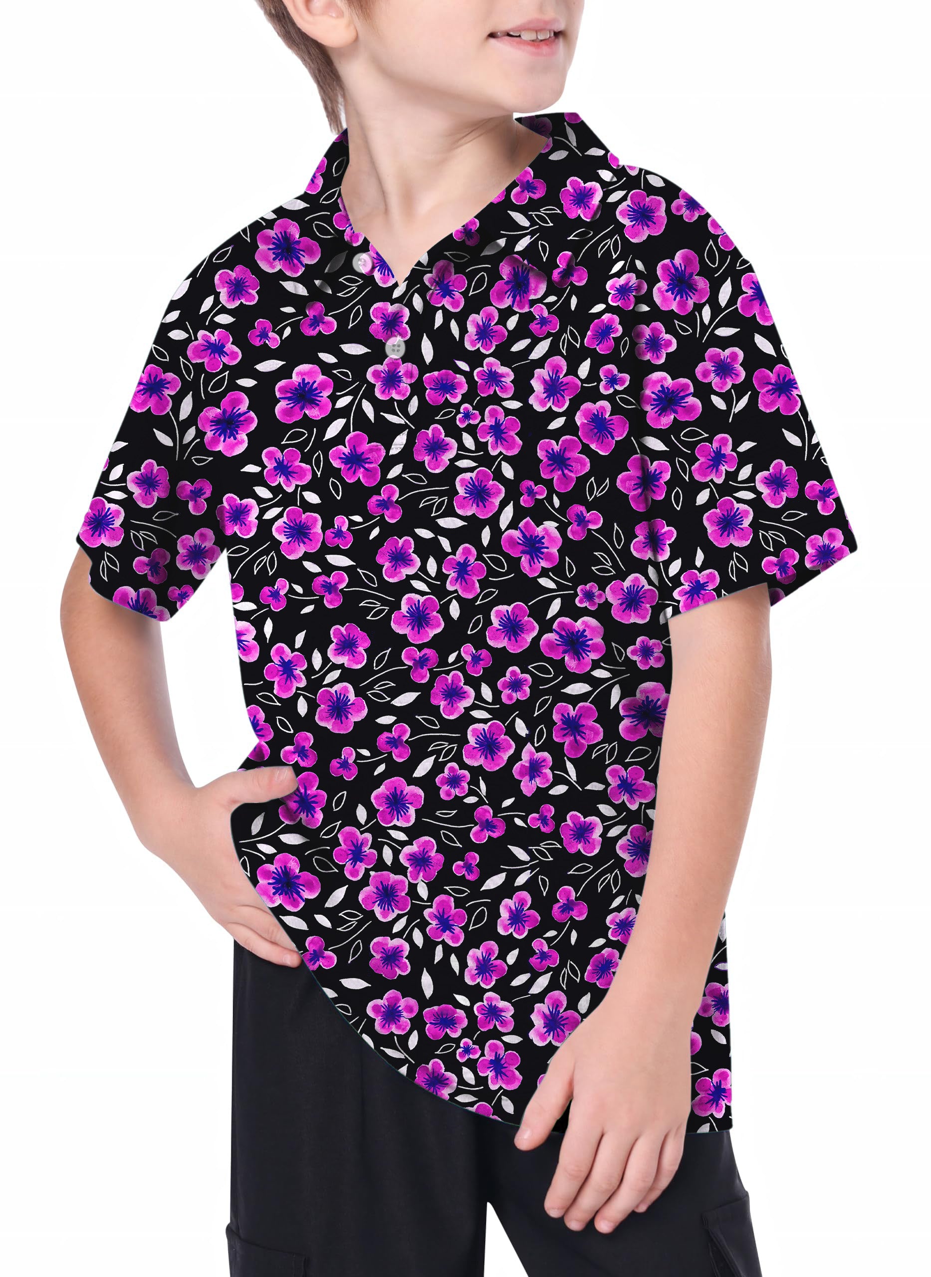 Youth Floral Out Golf Polo
