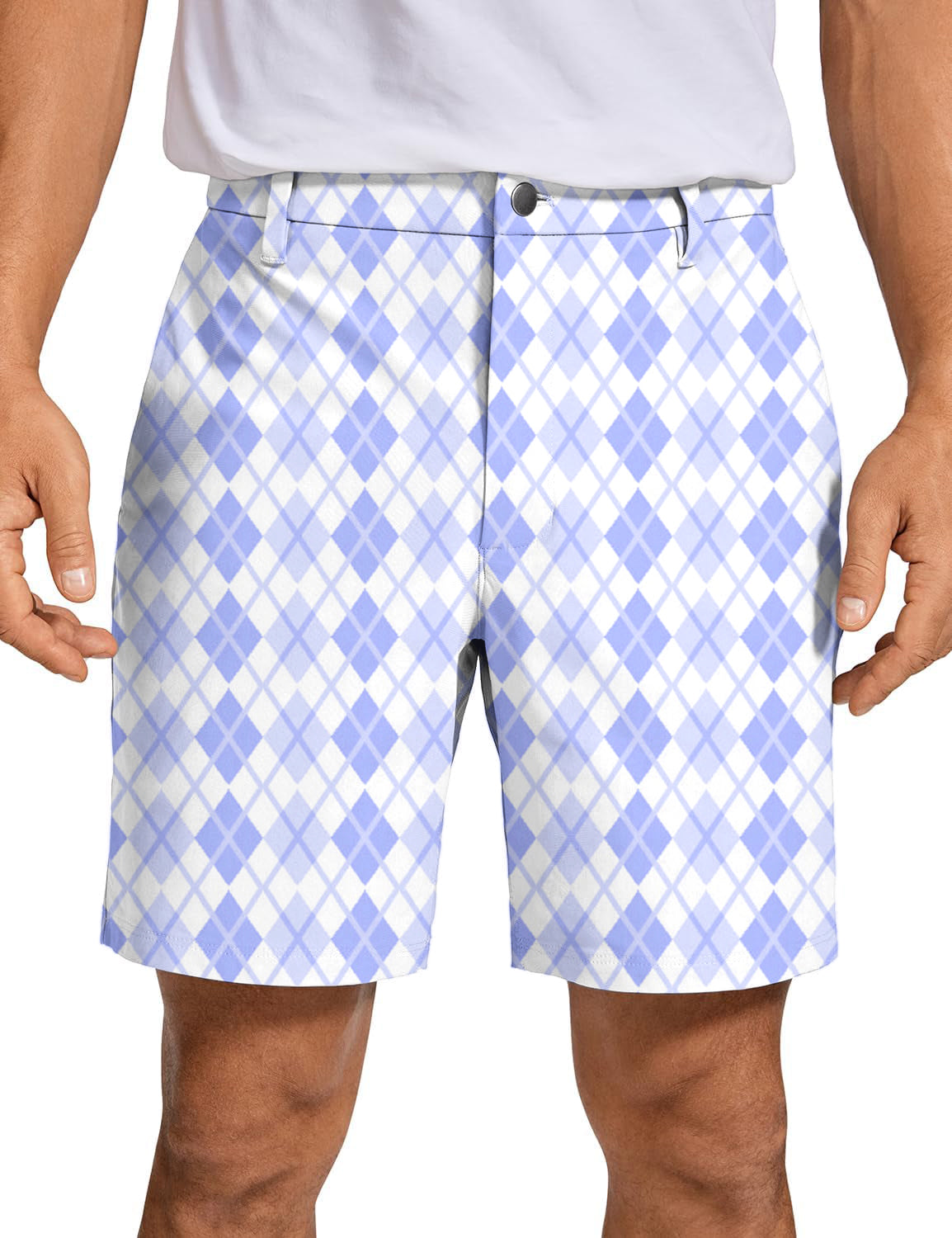 Men's purple grid Golf Shorts