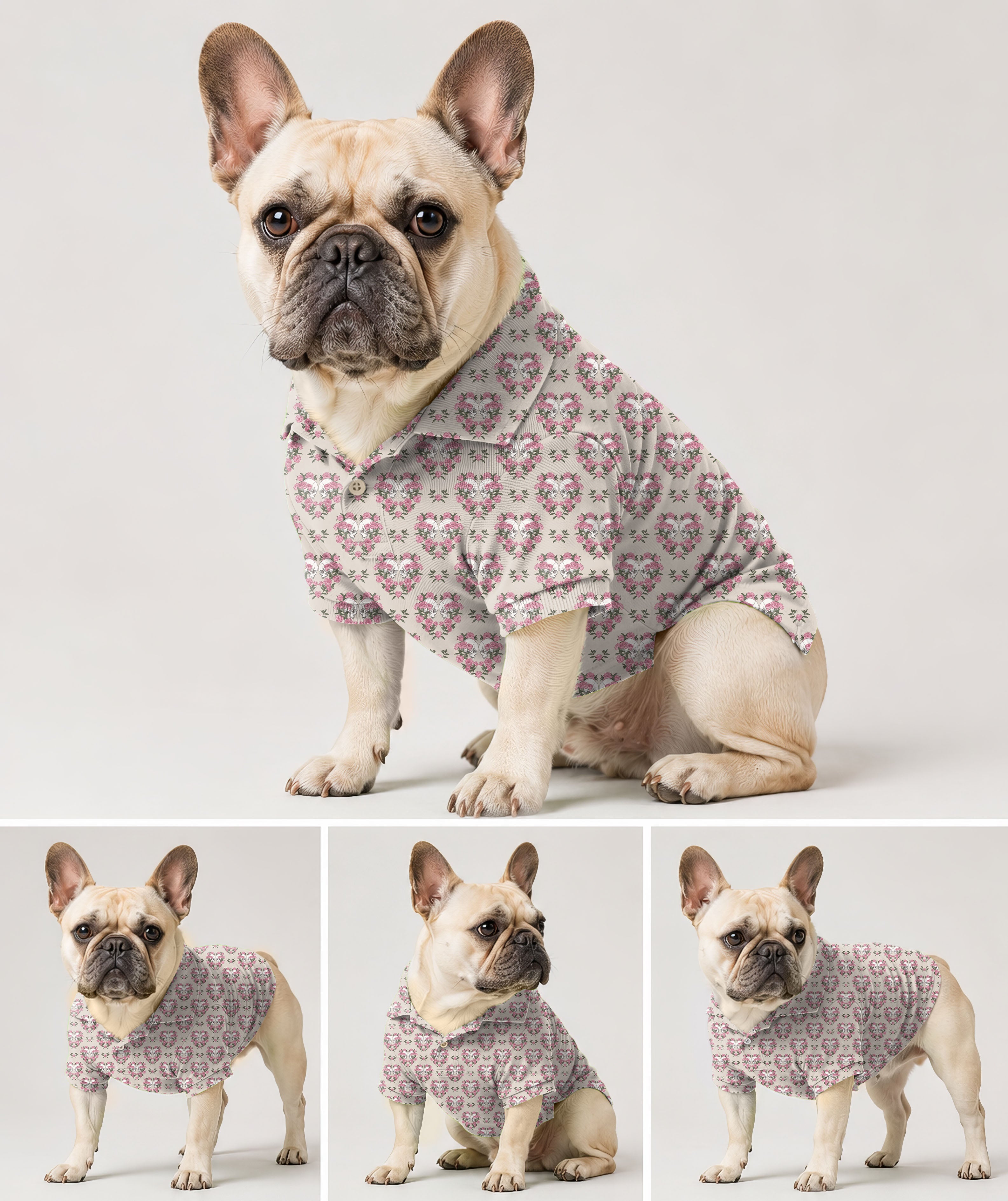 Dog's Halloween Skull Rose Golf Polo