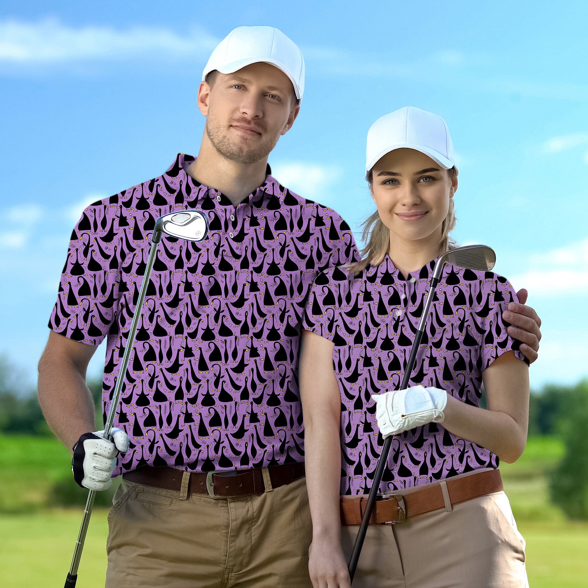 Couple Black Goose Purple set Golf Championship Trophy tournament