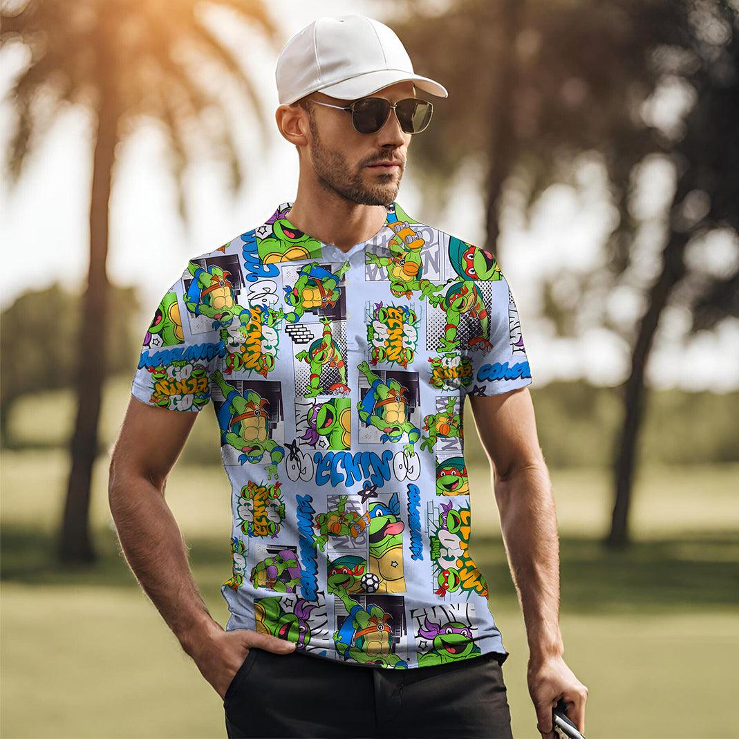 Men's golf polo TMNT - Comic Strip