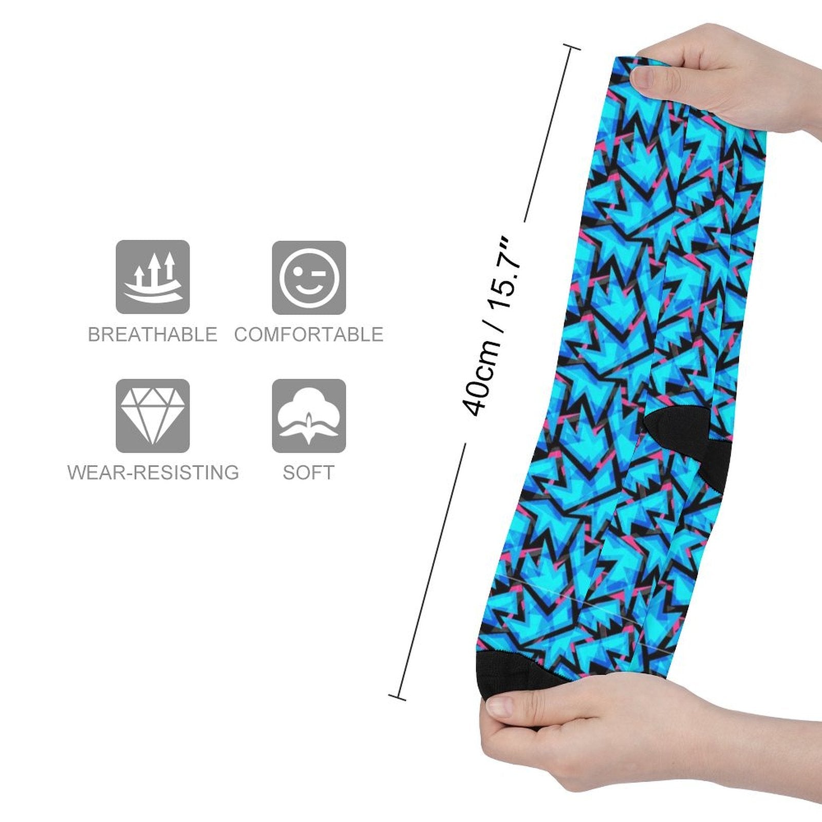 Icey Blues Prined socks Gifts for Men Women