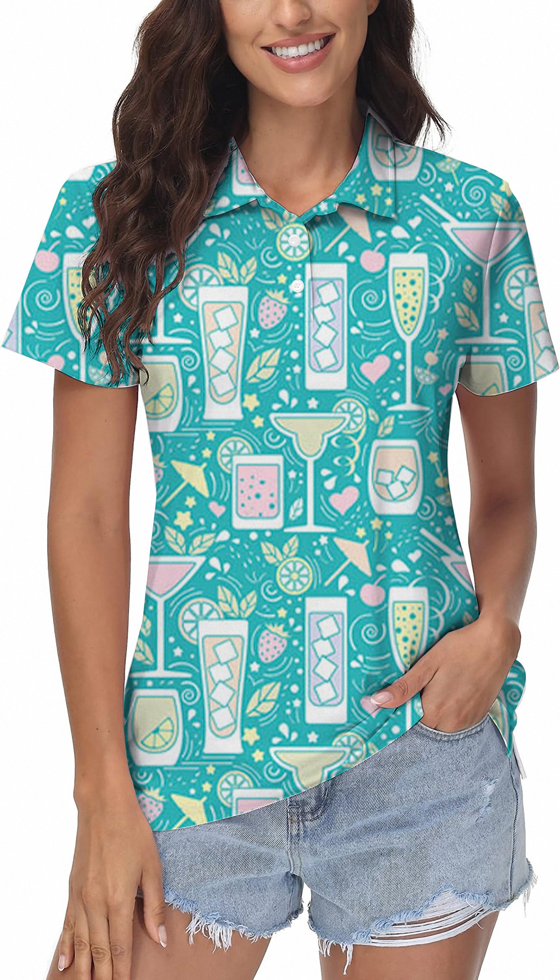 Cocktails-Hello-Summer Women's Golf Polo