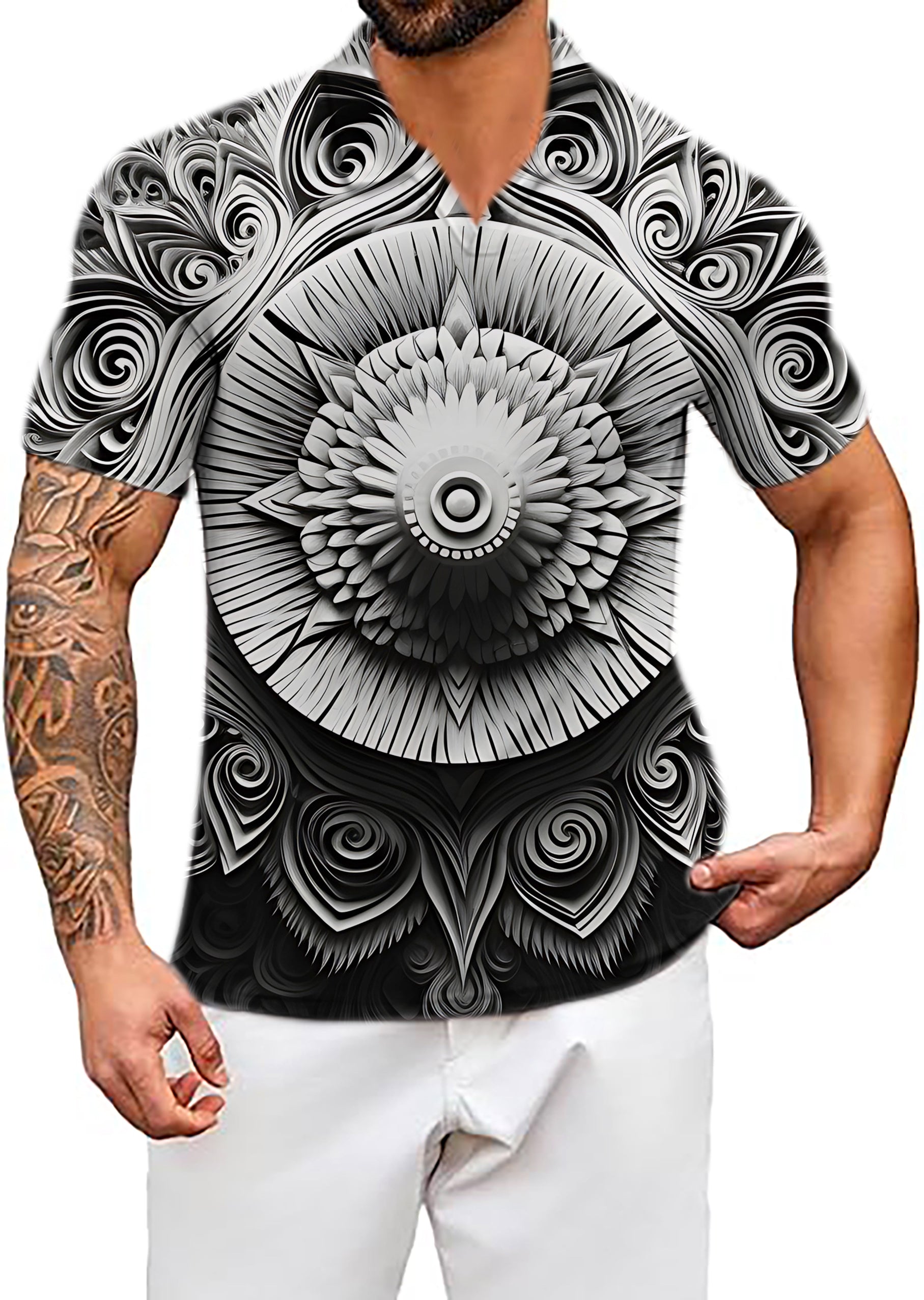 Men's Artistry Motion V Neck Golf Polo Shirts