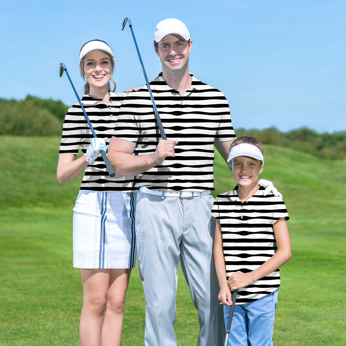 Family Zebra stripes set Golf Championship Trophy tournament