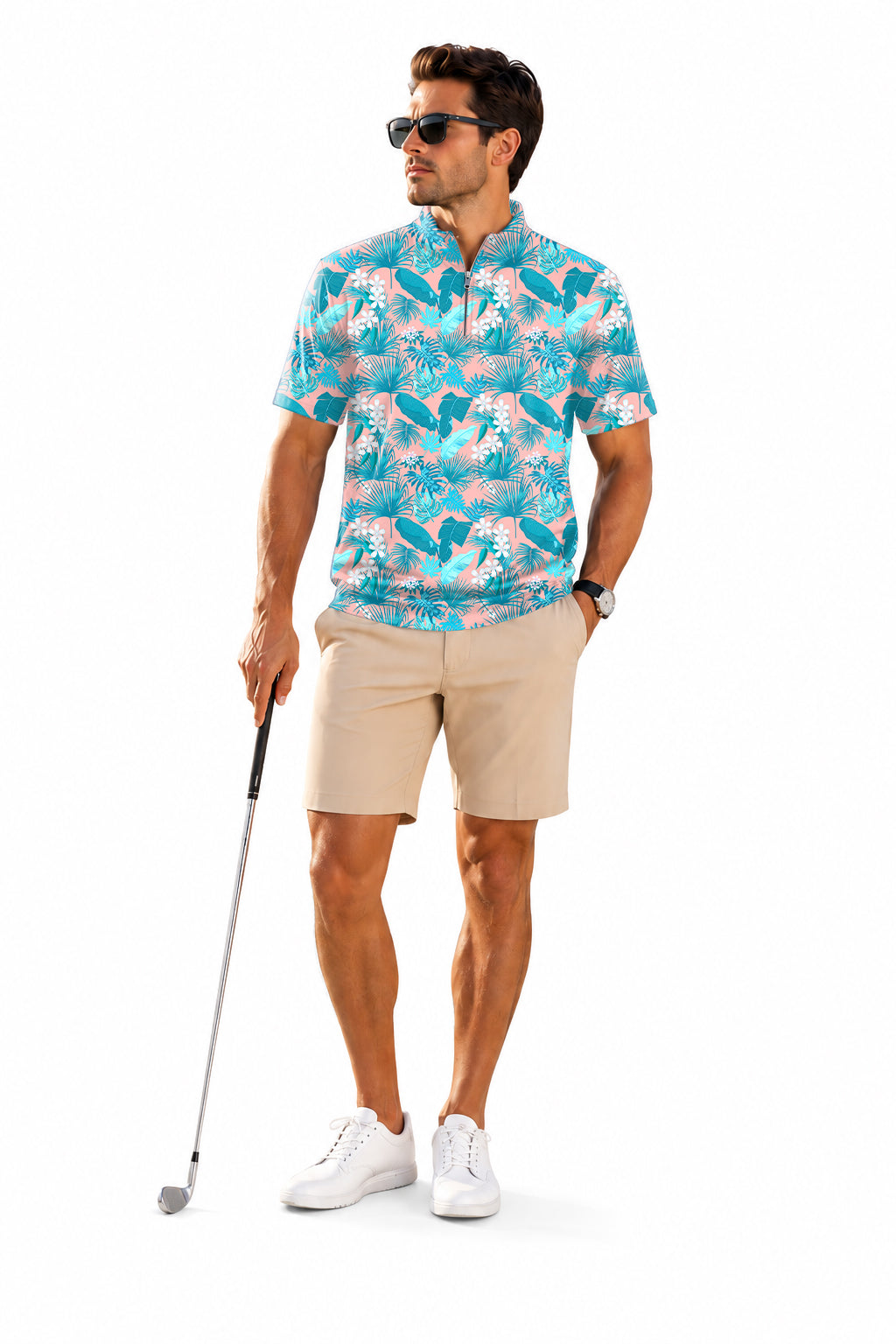 Men's Short Sleeve Quarter Zip Golf Pullover   Limited Edition Embroidery
