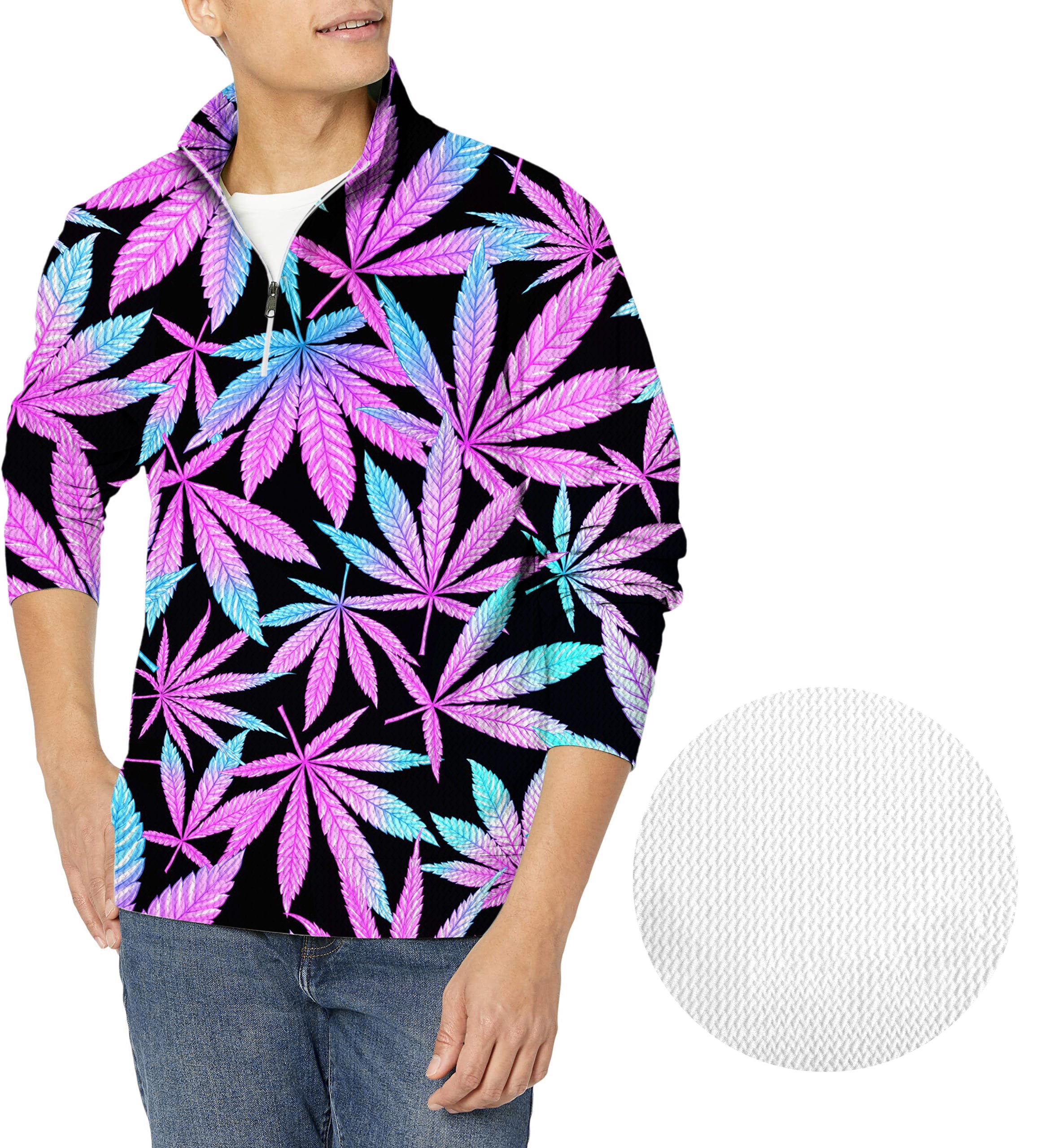 Purple Dreams-Men's Golf Waffle Zipper Pullover