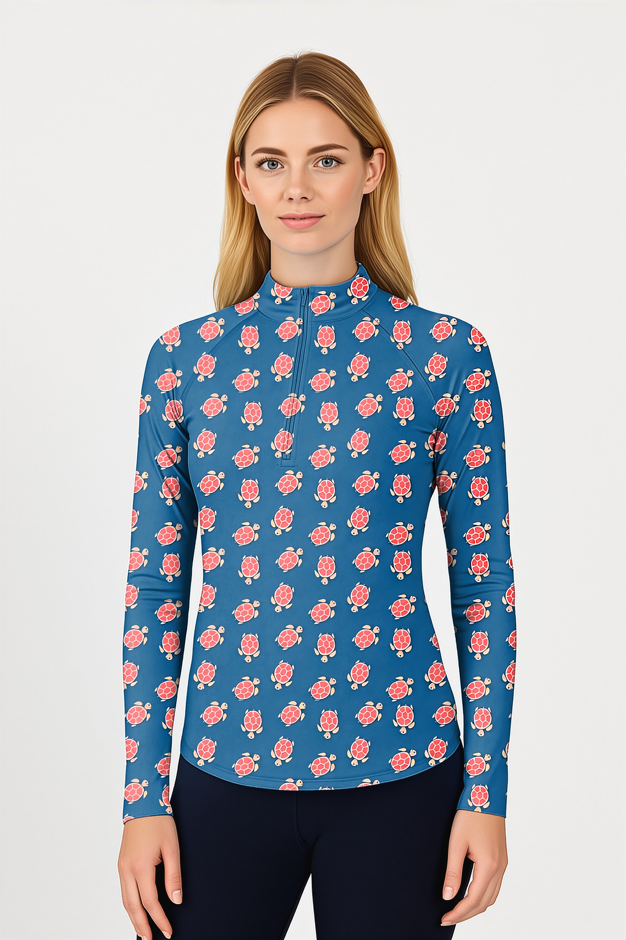 Blue and Turtle Women's Golf Active 3/4 Zip Top