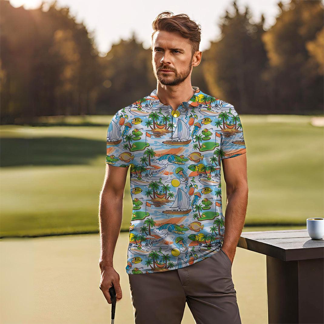 Men MARGARITAVILLE PINS IN PARADISE Golf Polo