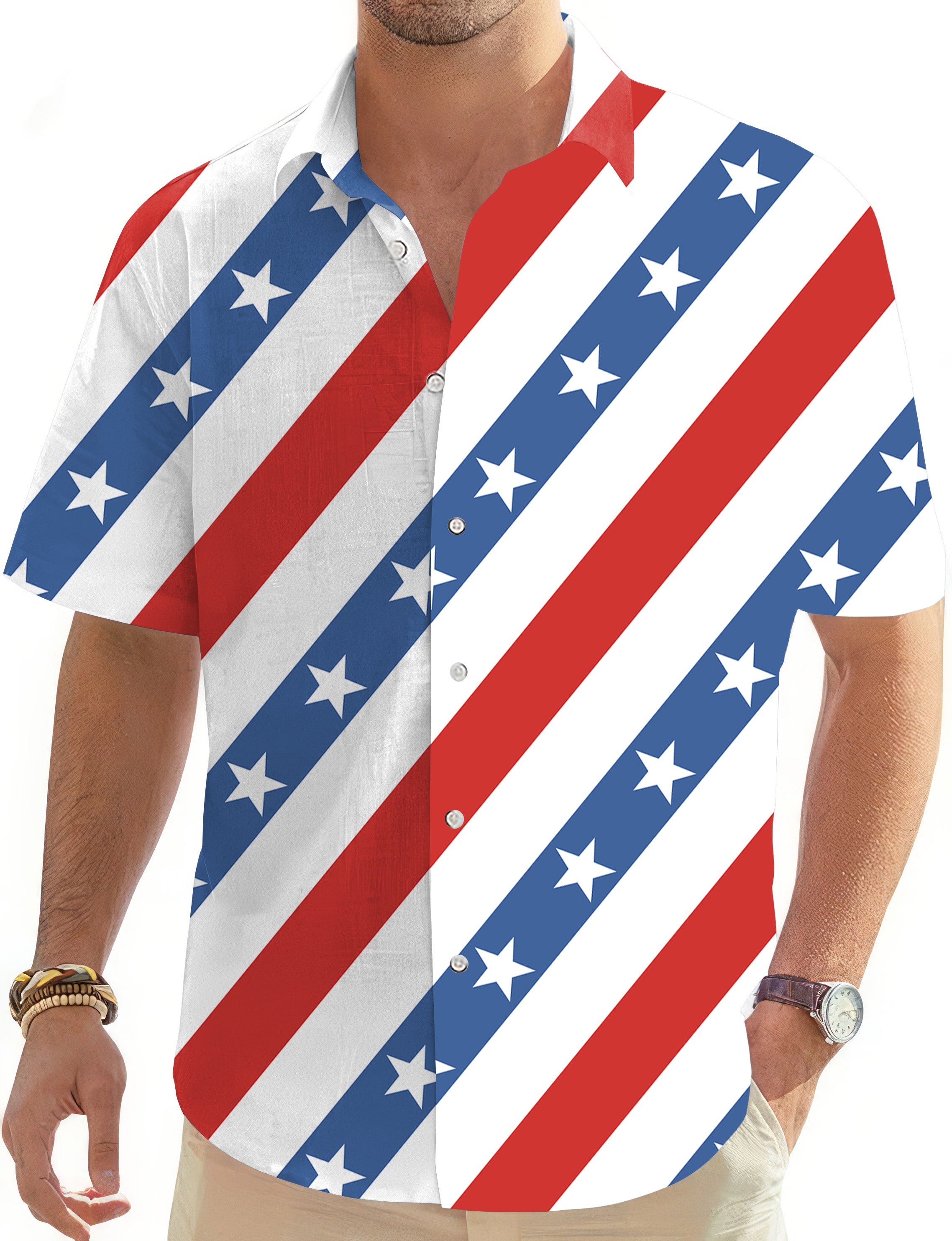 American President Day-Men's Golf Hawaiian Shirts Button Down Shirt