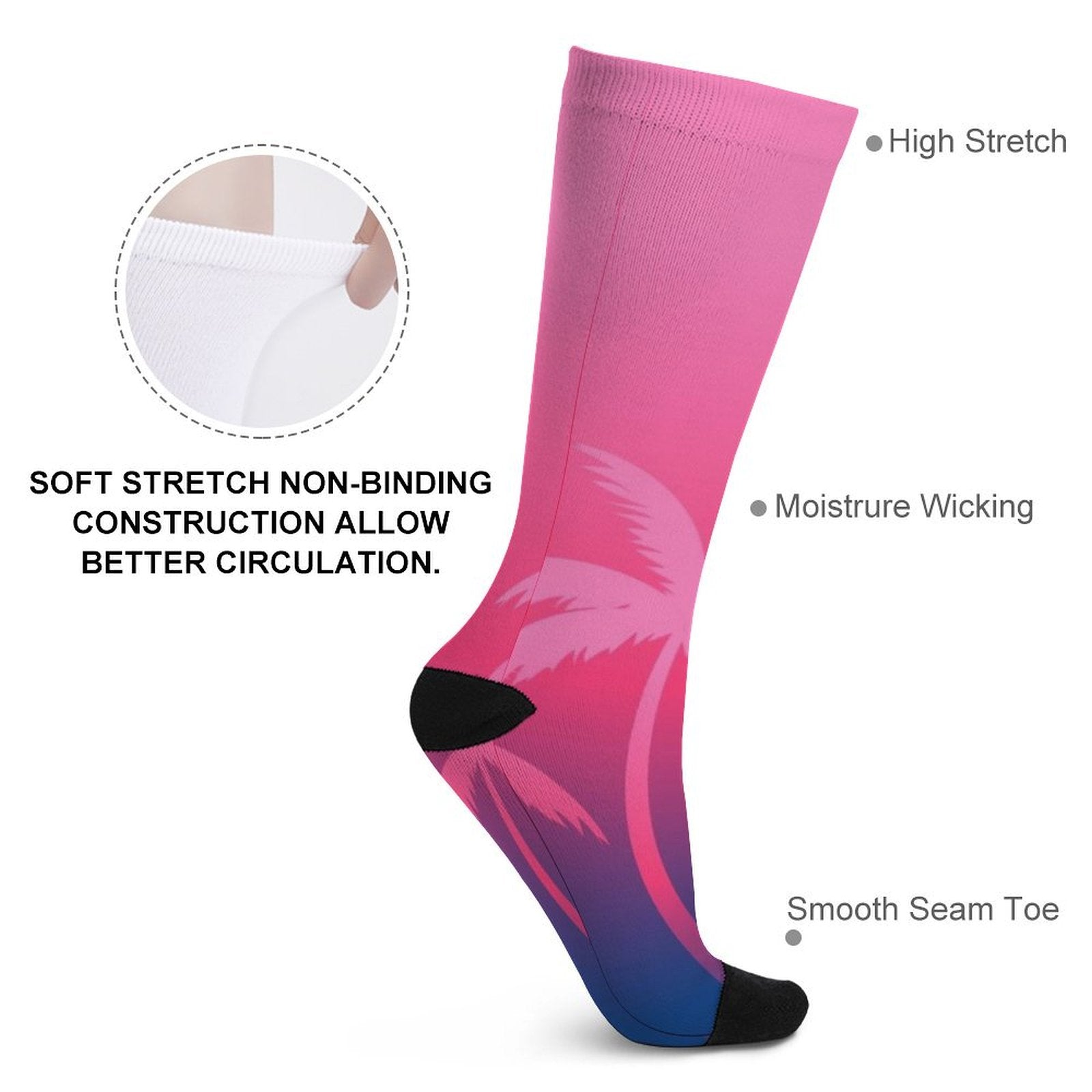 Pink Palm Paradise Prined socks Gifts for Men Women