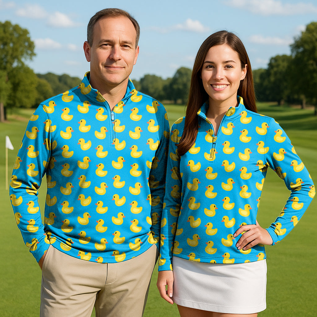 Yellow Duck  Couple Golf Active 3/4 Zip Top Long Sleeves