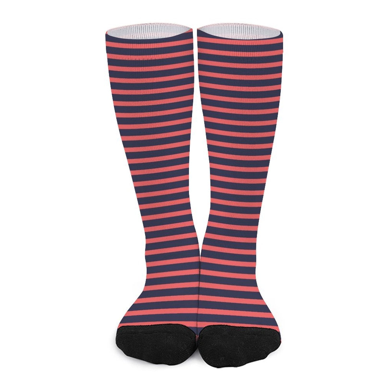 Navy Red Stripes Prined socks Gifts for Men Women