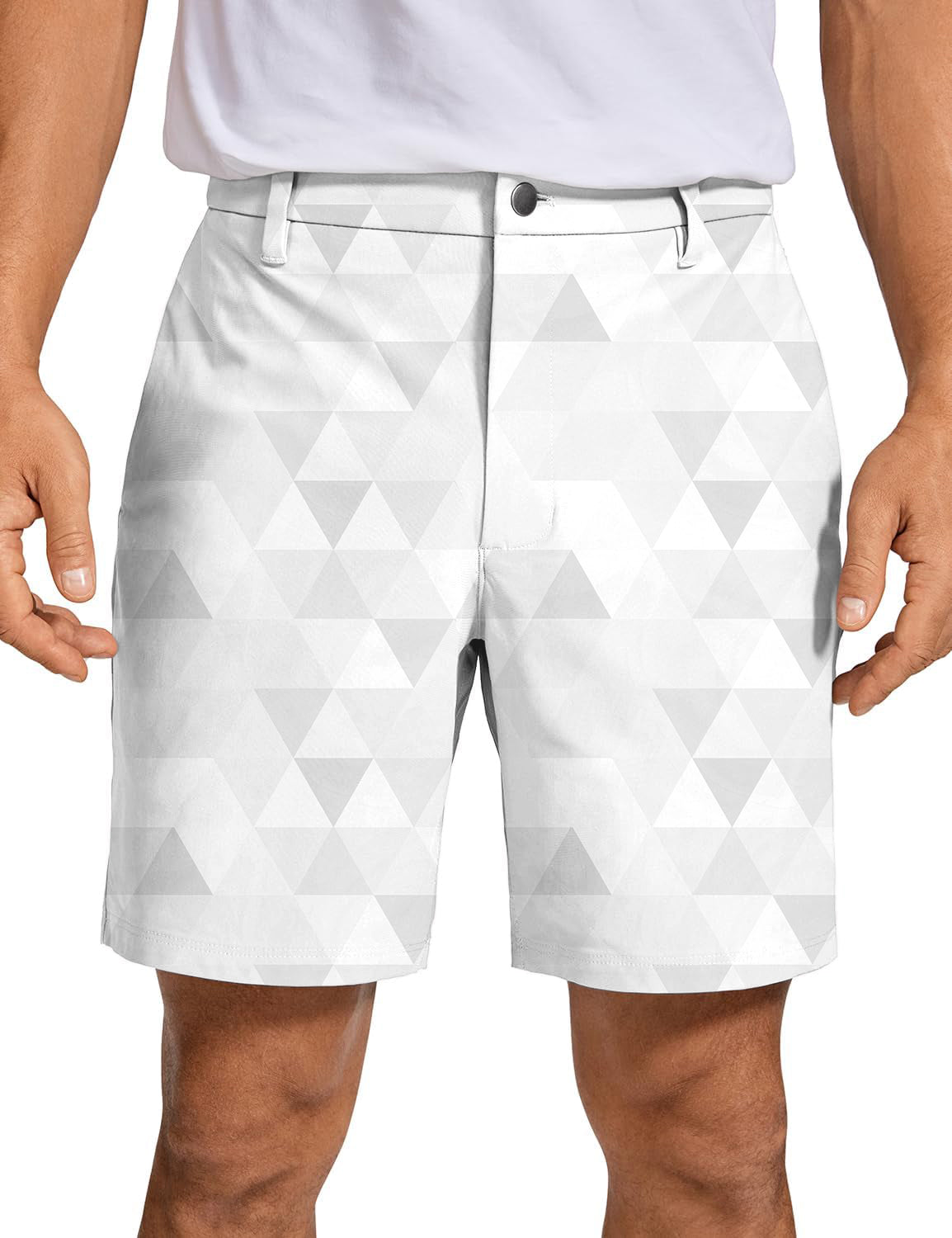 Men's Abstract Grey Background With Triangular Pattern Golf Shorts