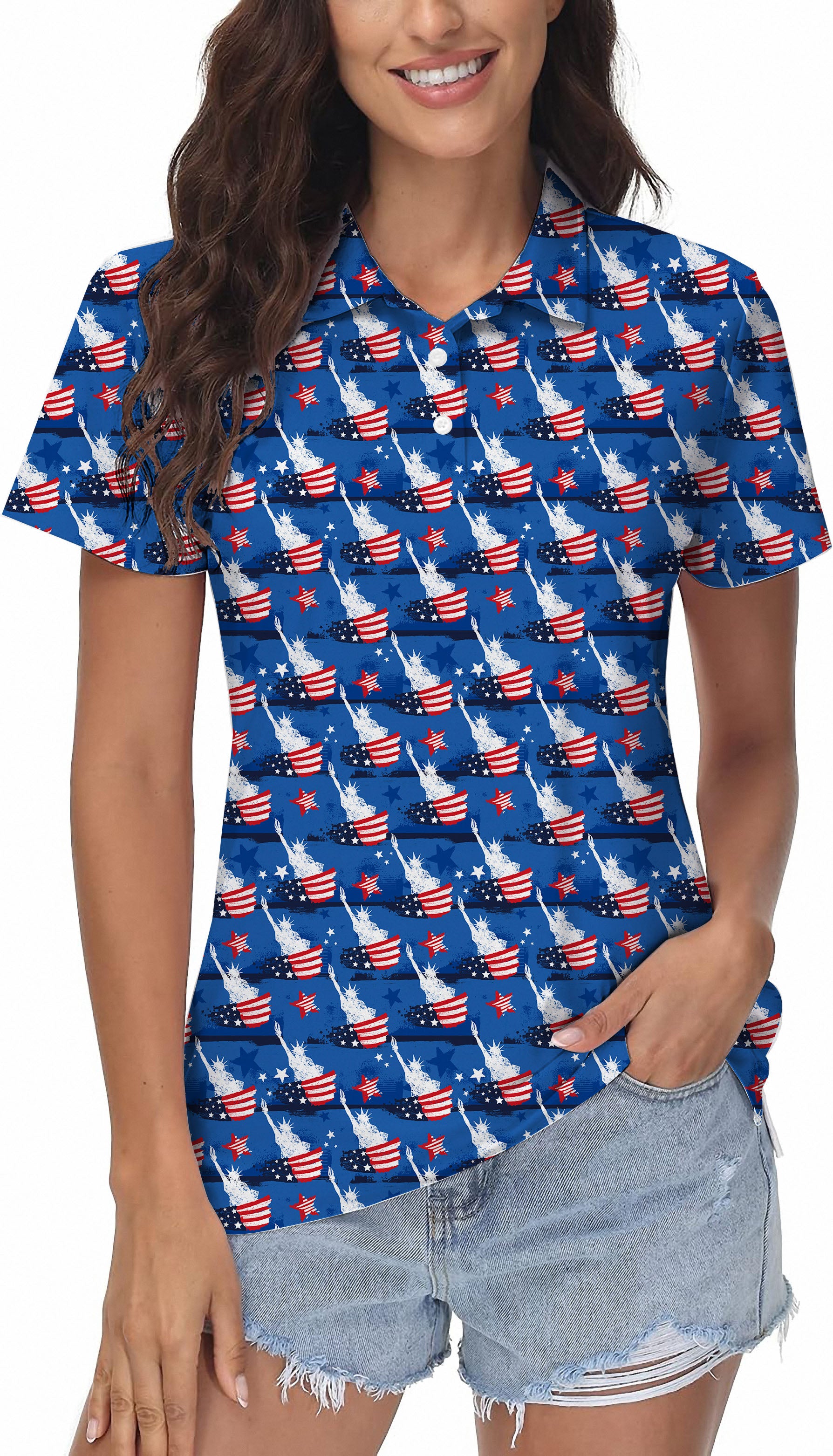 The Statue of Liberty Women's Golf Polo