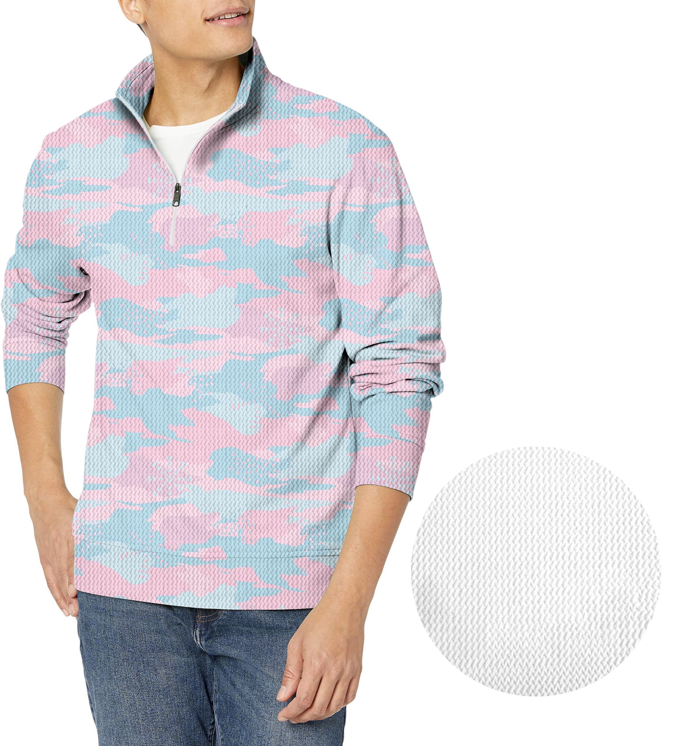 URBAN INSPIRED-Men's Golf Waffle Zipper Pullover