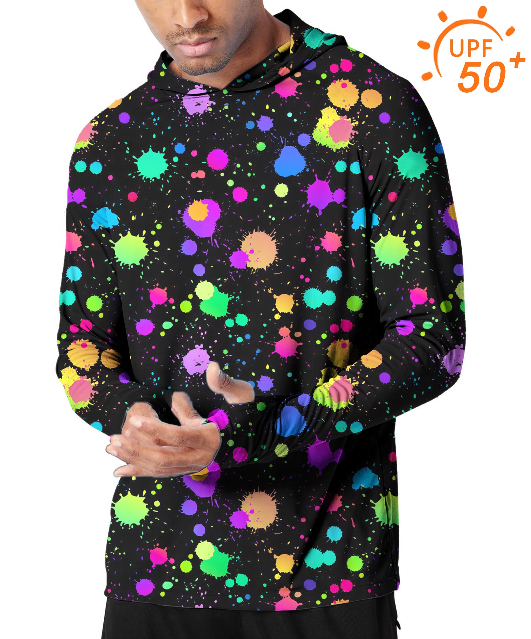 Men's Outdoor Colorful graffiti Golf Sun Protection Slim Fit hoodies