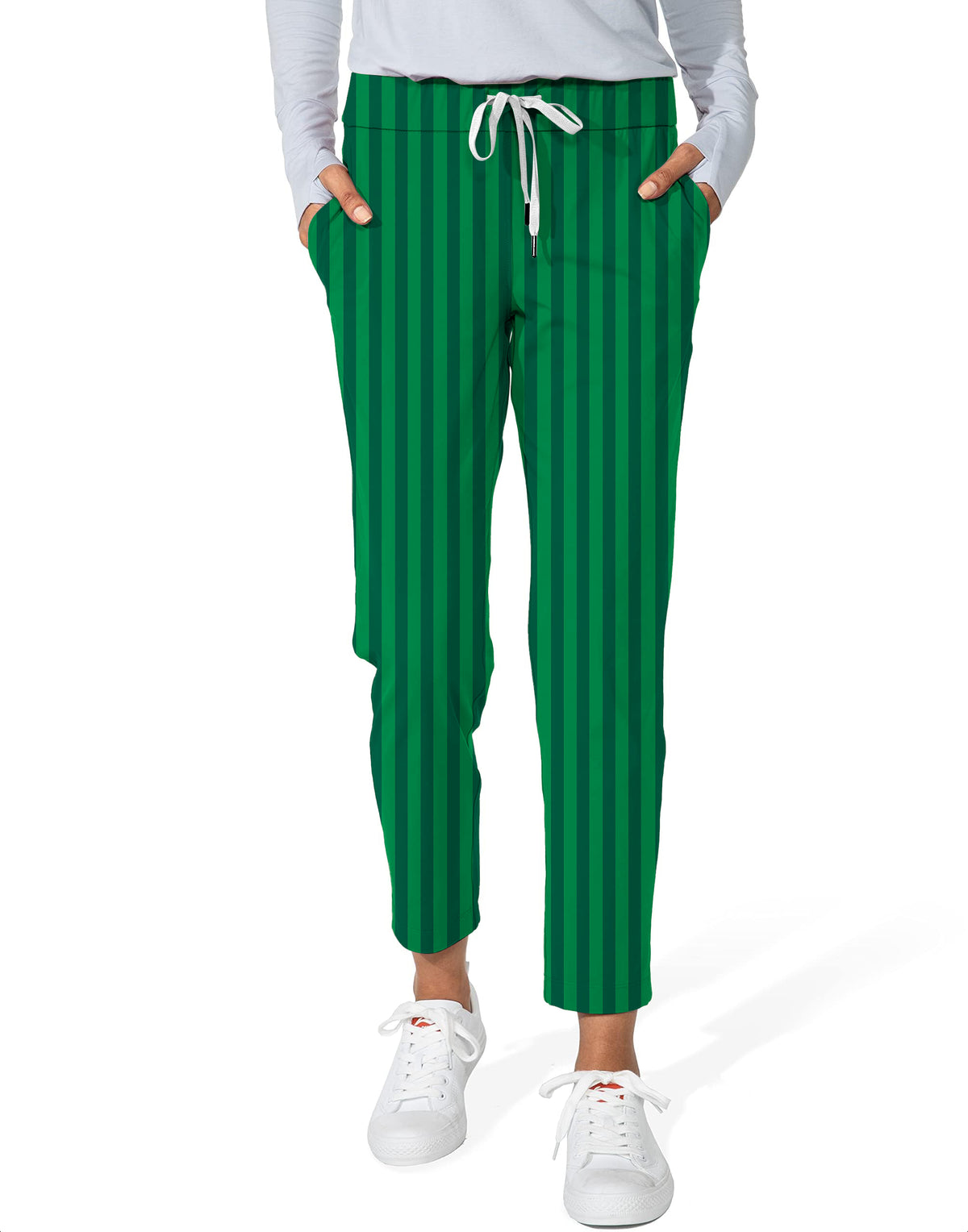 Vertical stripes on a watermelon Women's 7/8 Stretch Ankle Golf Pants